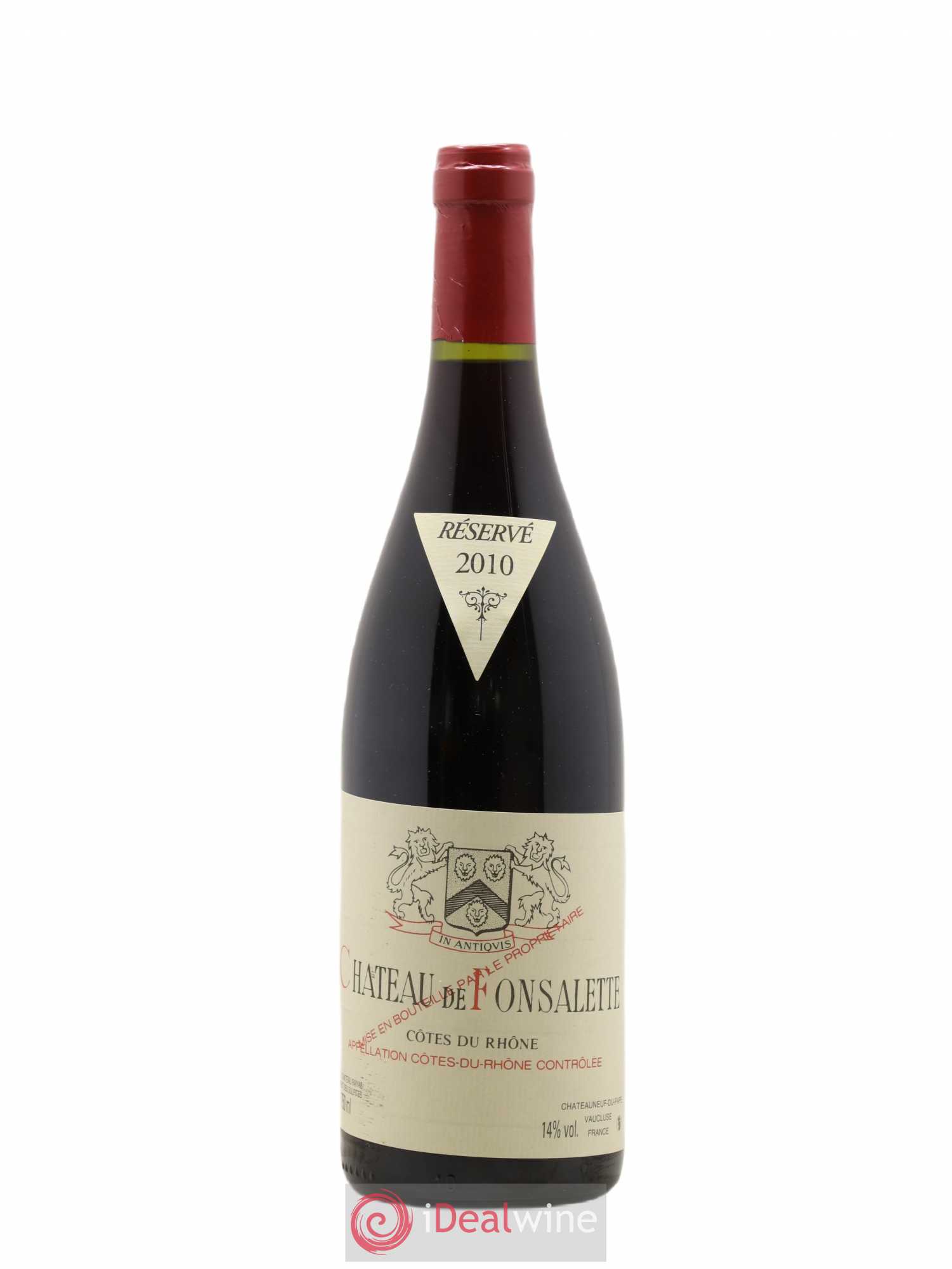 Côtes-du-Rhône Château de Fonsalette Emmanuel Reynaud 2010 - Lot de 1 bouteille - 0
