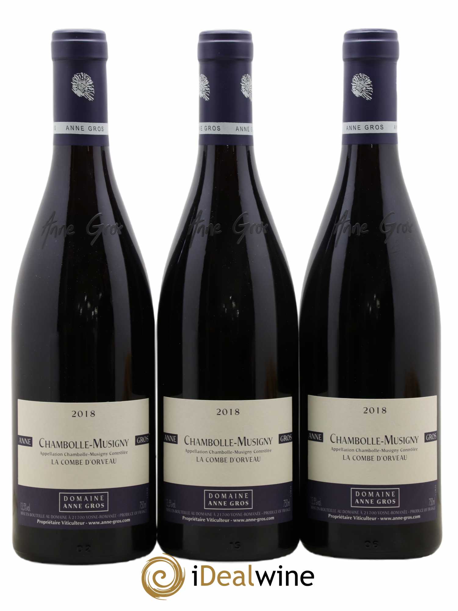 Chambolle-Musigny La Combe d'Orveau Anne Gros 2018 - Lot de 3 bouteilles - 0