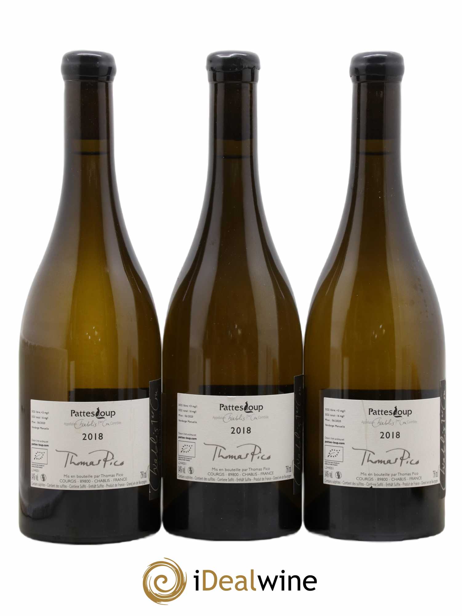 Chablis 1er Cru Côte de Jouan Pattes Loup (Domaine) 2018 - Lot de 3 bouteilles - 1