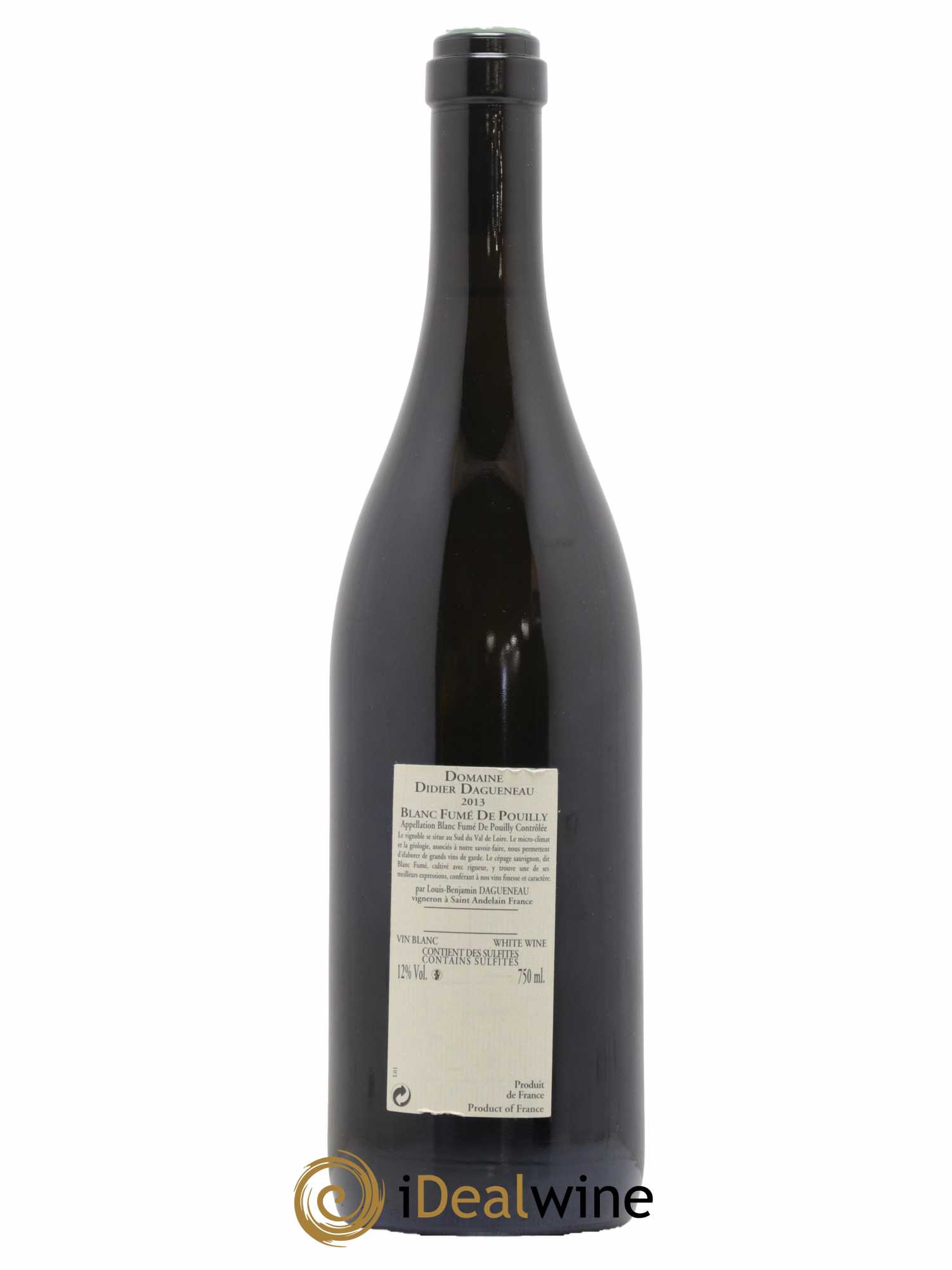 Pouilly-Fumé Blanc Fumé de Pouilly Dagueneau (Domaine Didier - Louis-Benjamin) 2013 - Lot de 1 bouteille - 1