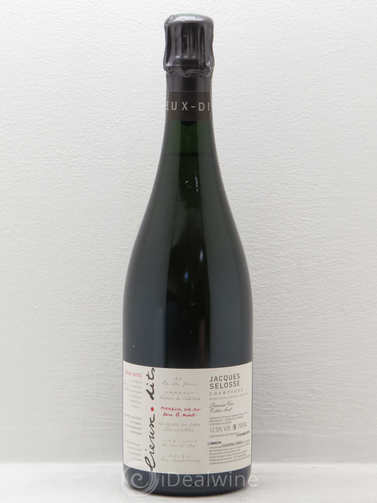 Mareuil sur Ay Sous le Mont Extra-Brut Jacques Selosse - Lot de 1 bouteille - 0