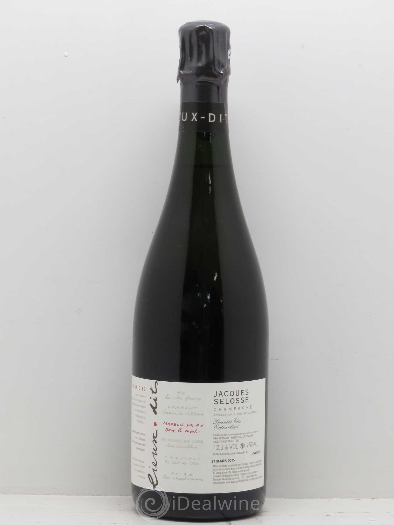 Mareuil sur Ay Sous le Mont Extra-Brut Jacques Selosse - Lot de 1 bouteille - 0