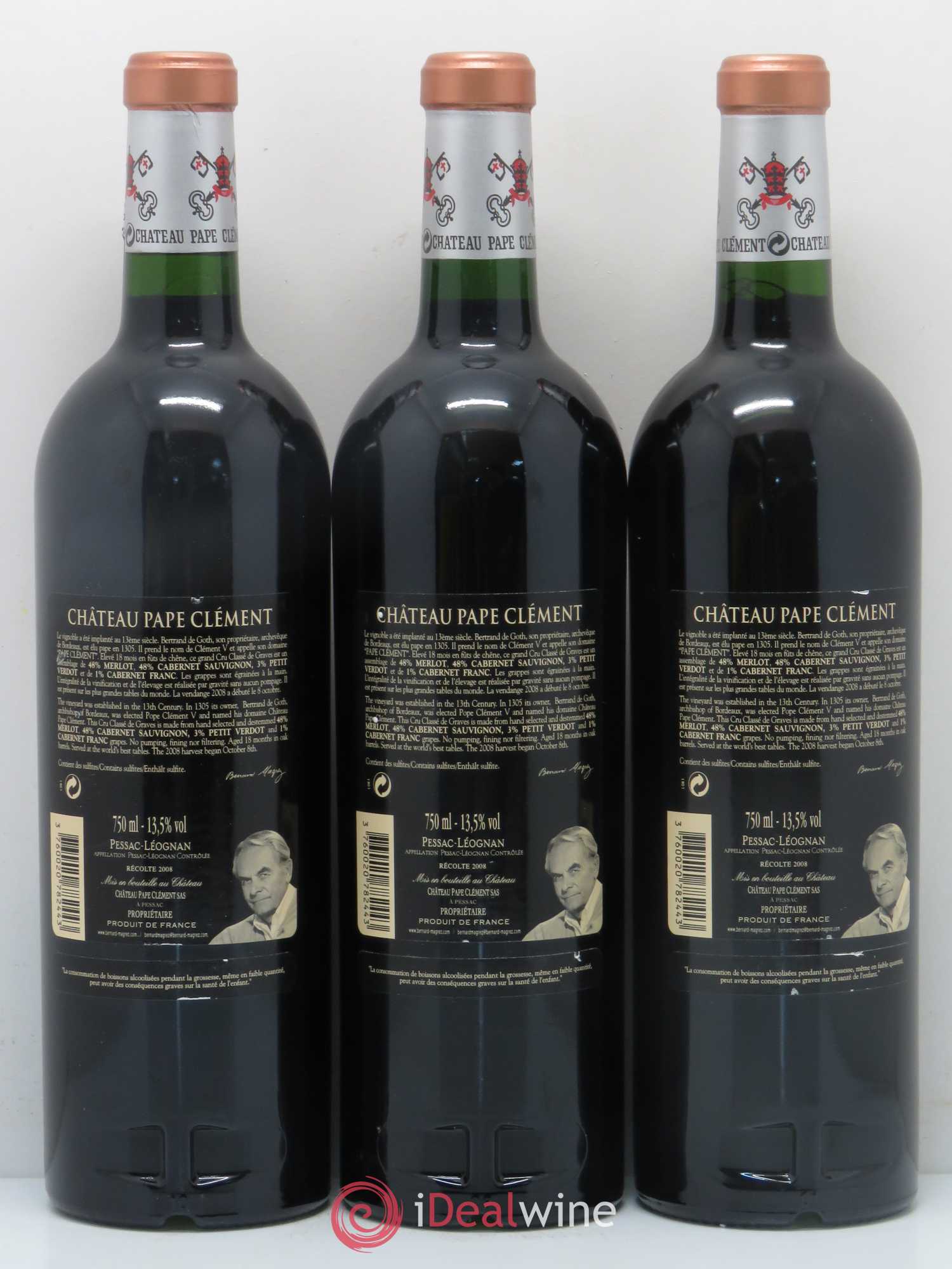 Château Pape Clément Cru Classé de Graves 2008 - Lot de 3 bouteilles - 1
