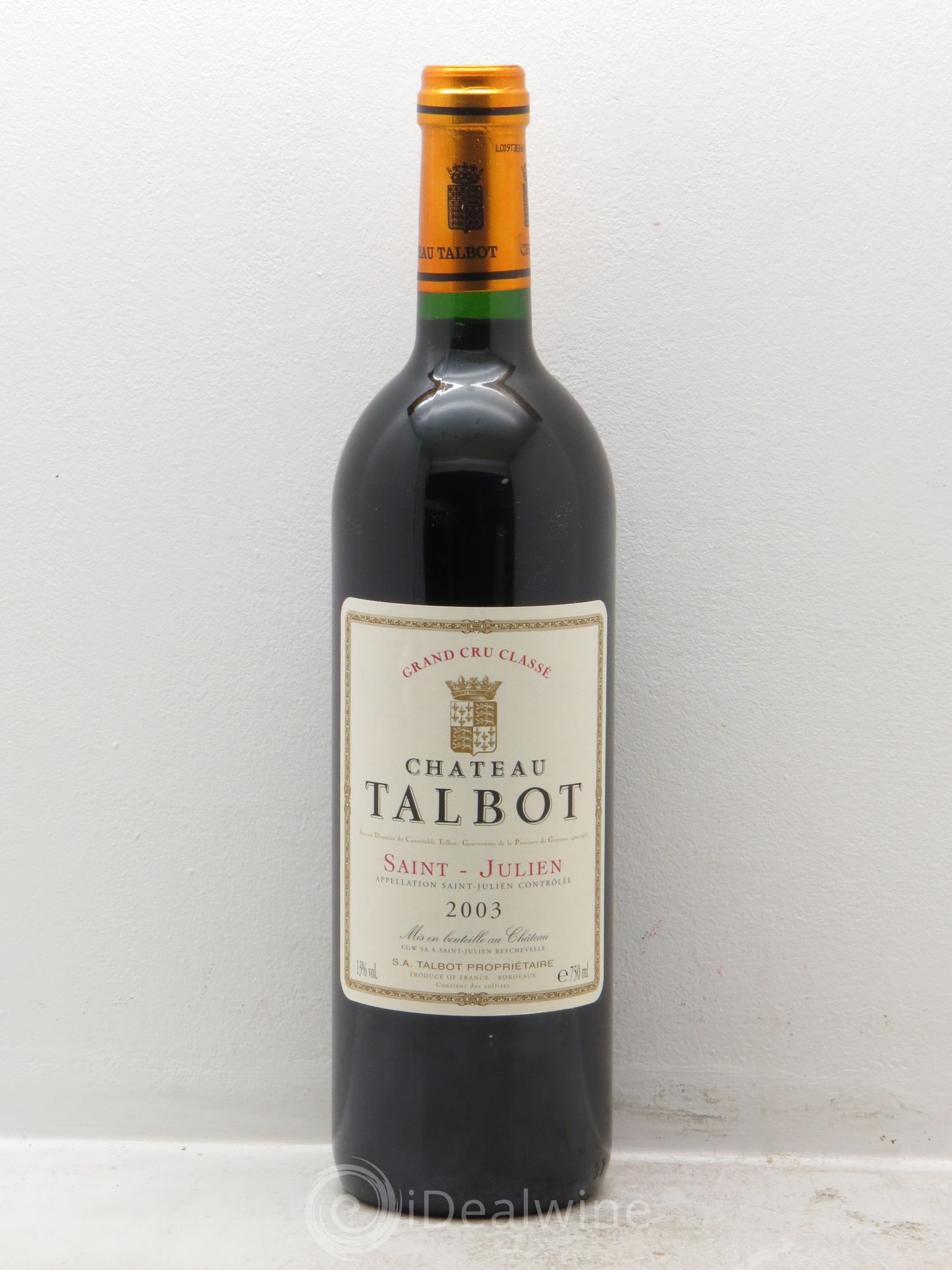 Château Talbot 4ème Grand Cru Classé 2003 - Lot de 6 bouteilles - 0