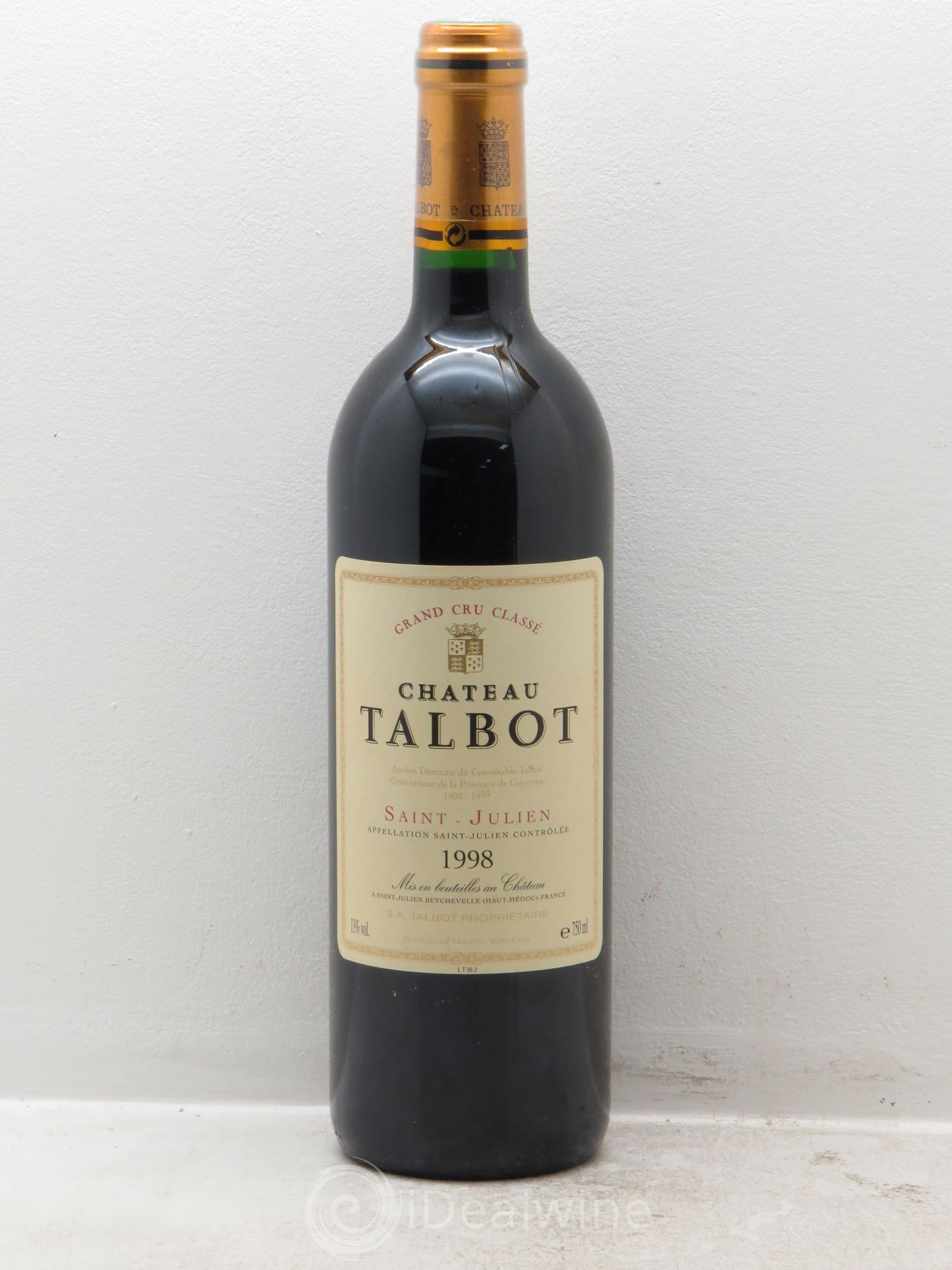 Château Talbot 4ème Grand Cru Classé 1998 - Lot de 6 bouteilles - 0
