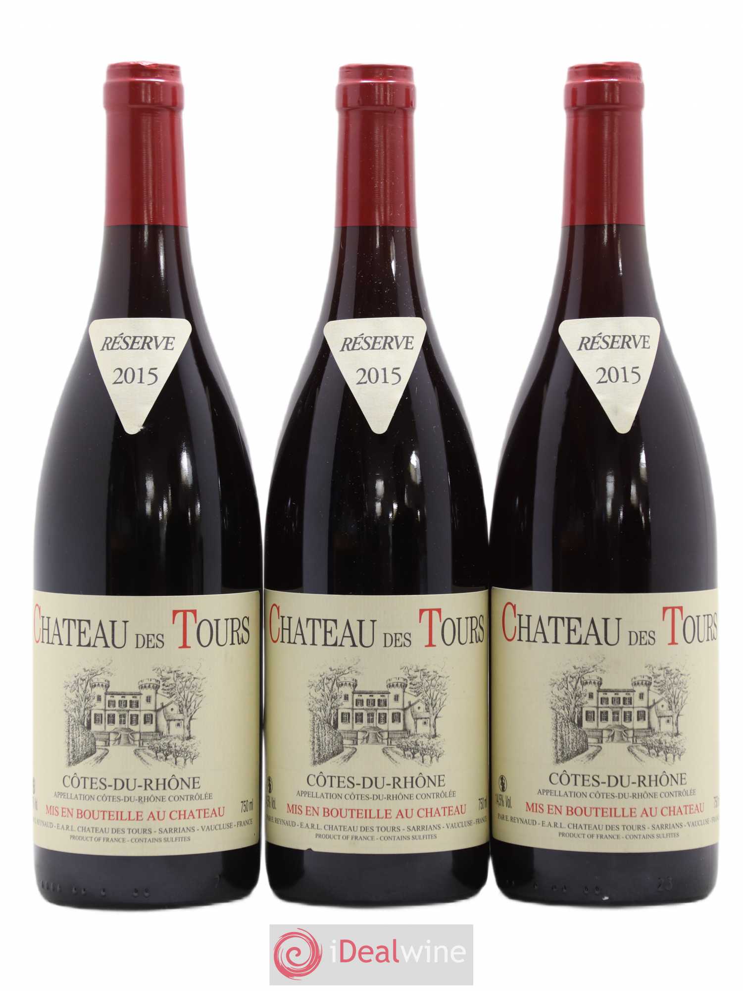Côtes-du-Rhône Château des Tours Emmanuel Reynaud 2015 - Lot de 3 bouteilles - 0