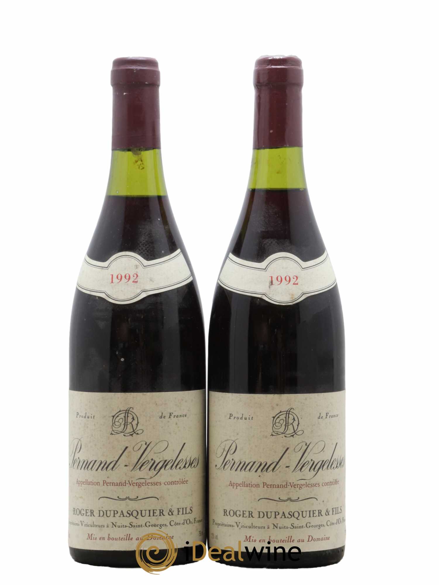 Pernand-Vergelesses Roger Dupasquier & Fils 1992 - Lot de 2 bouteilles - 0