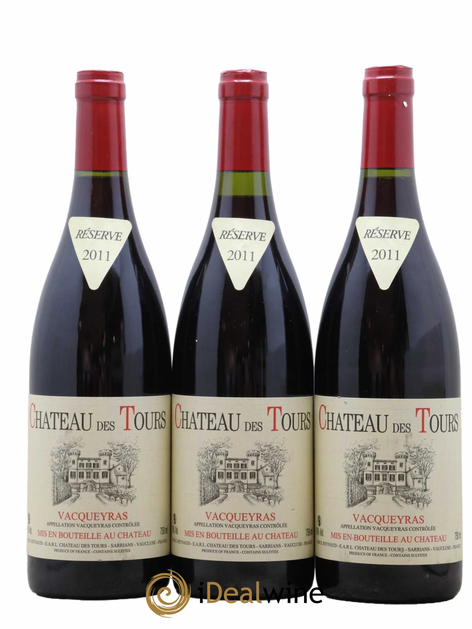 Vacqueyras Château des Tours Emmanuel Reynaud 2011 - Lot de 3 bouteilles - 0