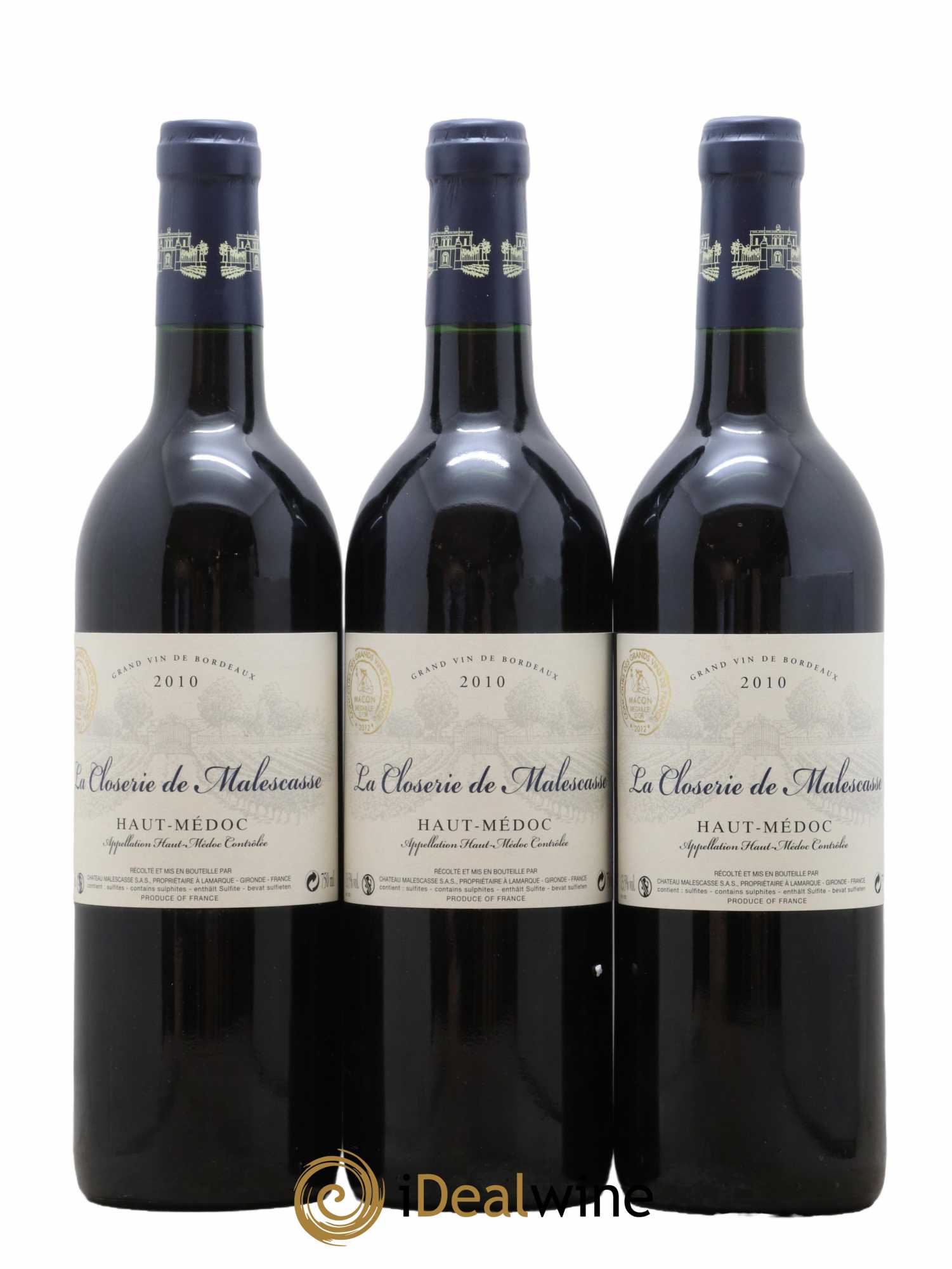 Haut Médoc La Closerie de Malescasse 2010 - Posten von 3 Flaschen - 0
