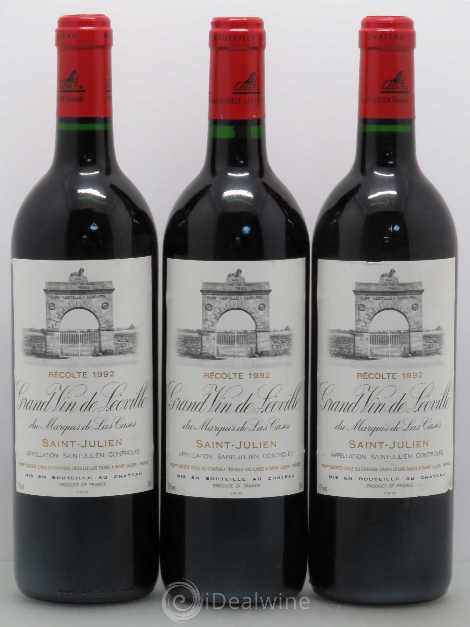 Château Léoville Las Cases 2ème Grand Cru Classé 1992 - Lot de 3 bouteilles - 0