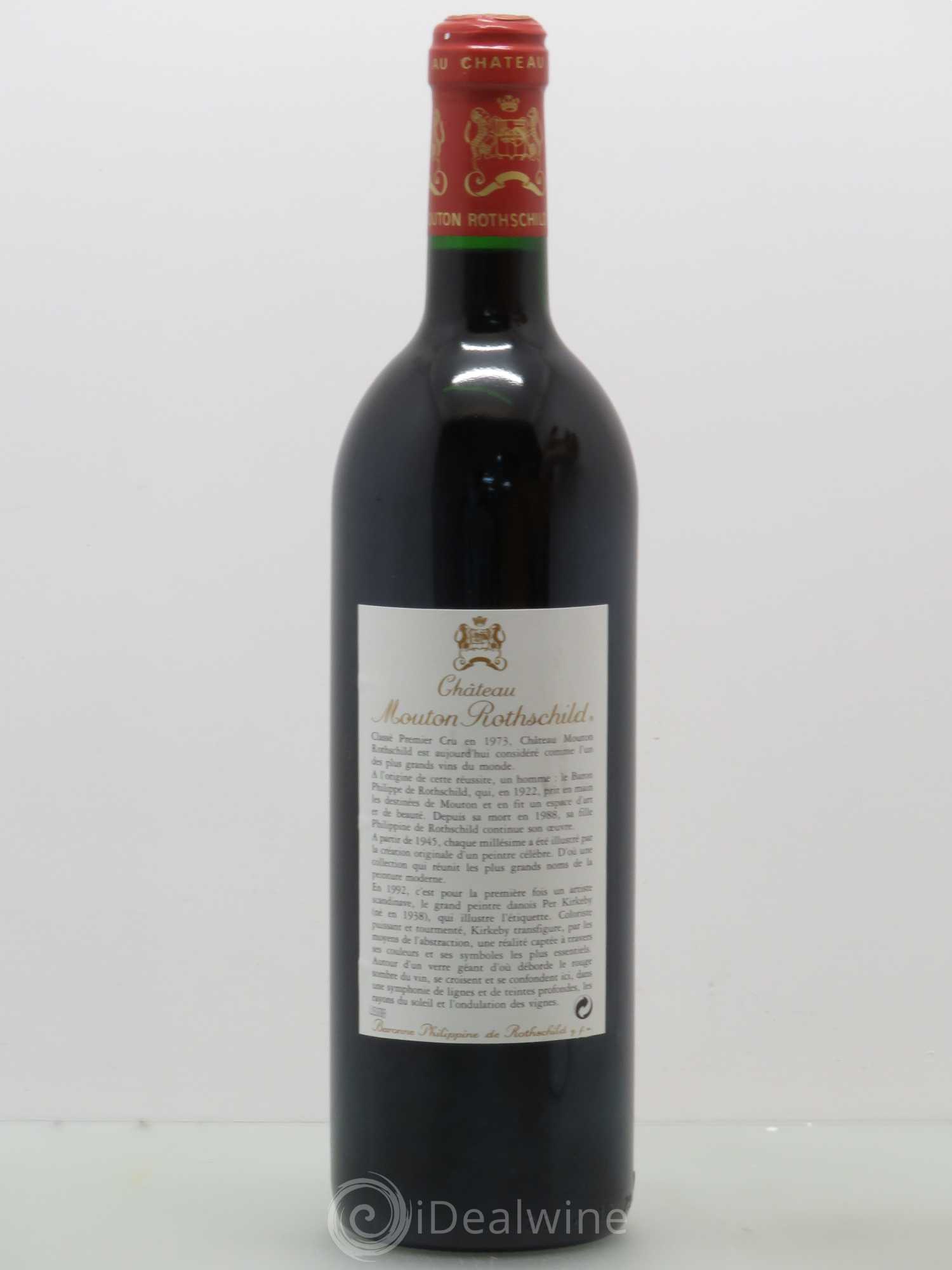 Château Mouton Rothschild 1er Grand Cru Classé 1992 - Lot de 1 bouteille - 1