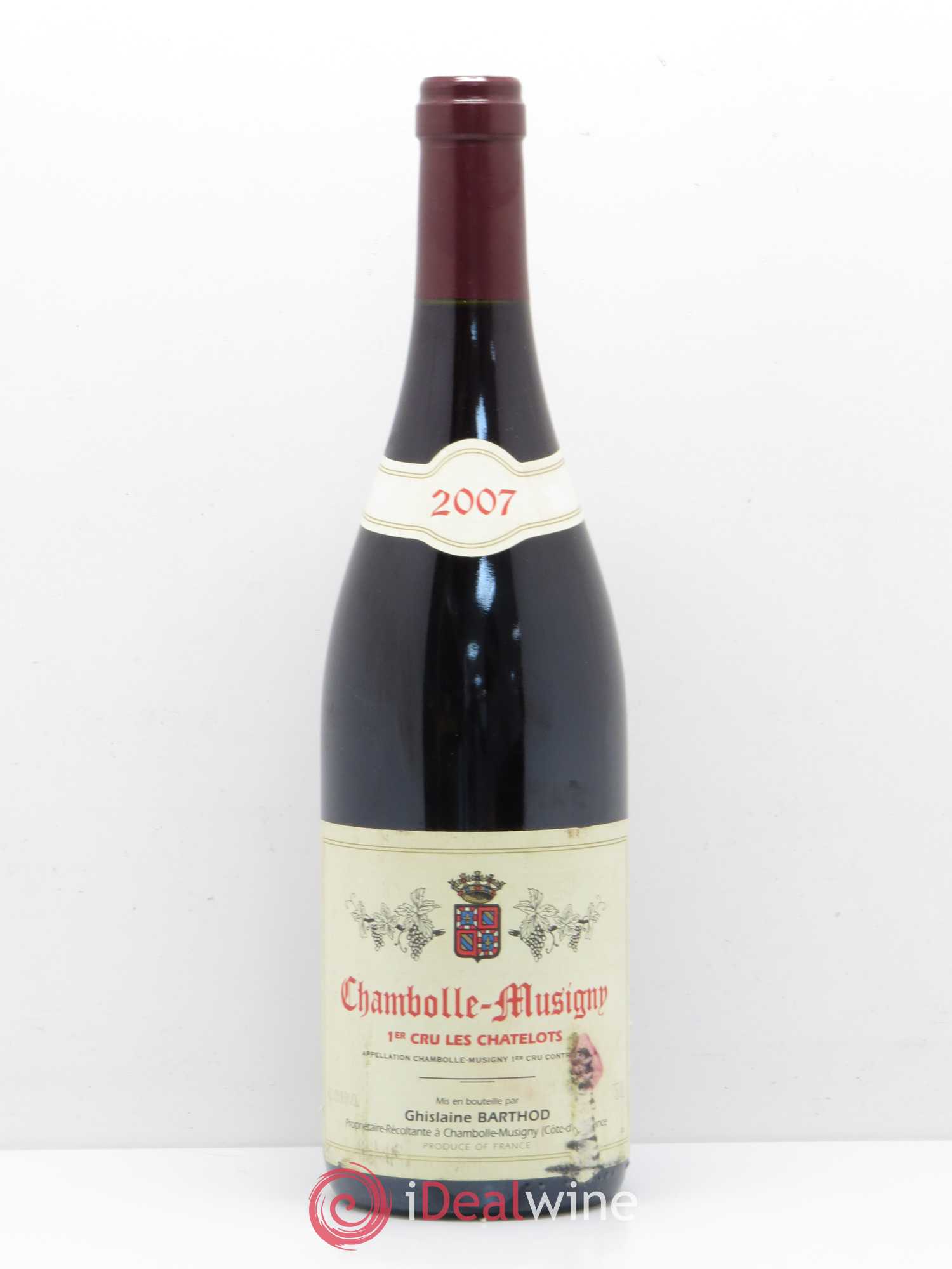 Chambolle-Musigny 1er Cru Les Chatelots Ghislaine Barthod 2007 - Lot de 1 bouteille - 0