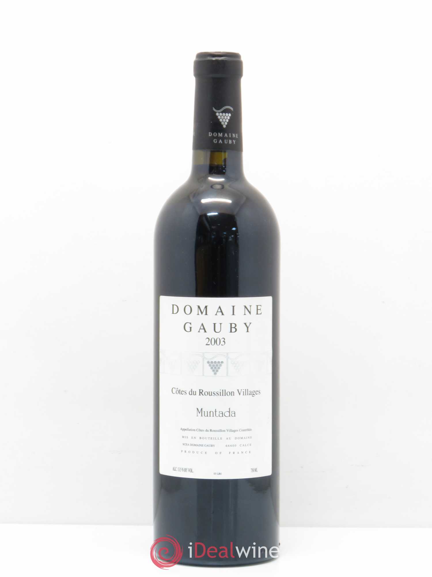Côtes Catalanes (anciennement Côtes du Roussillon Villages) La Muntada Gauby (Domaine) 2003 - Lot de 1 bouteille - 0