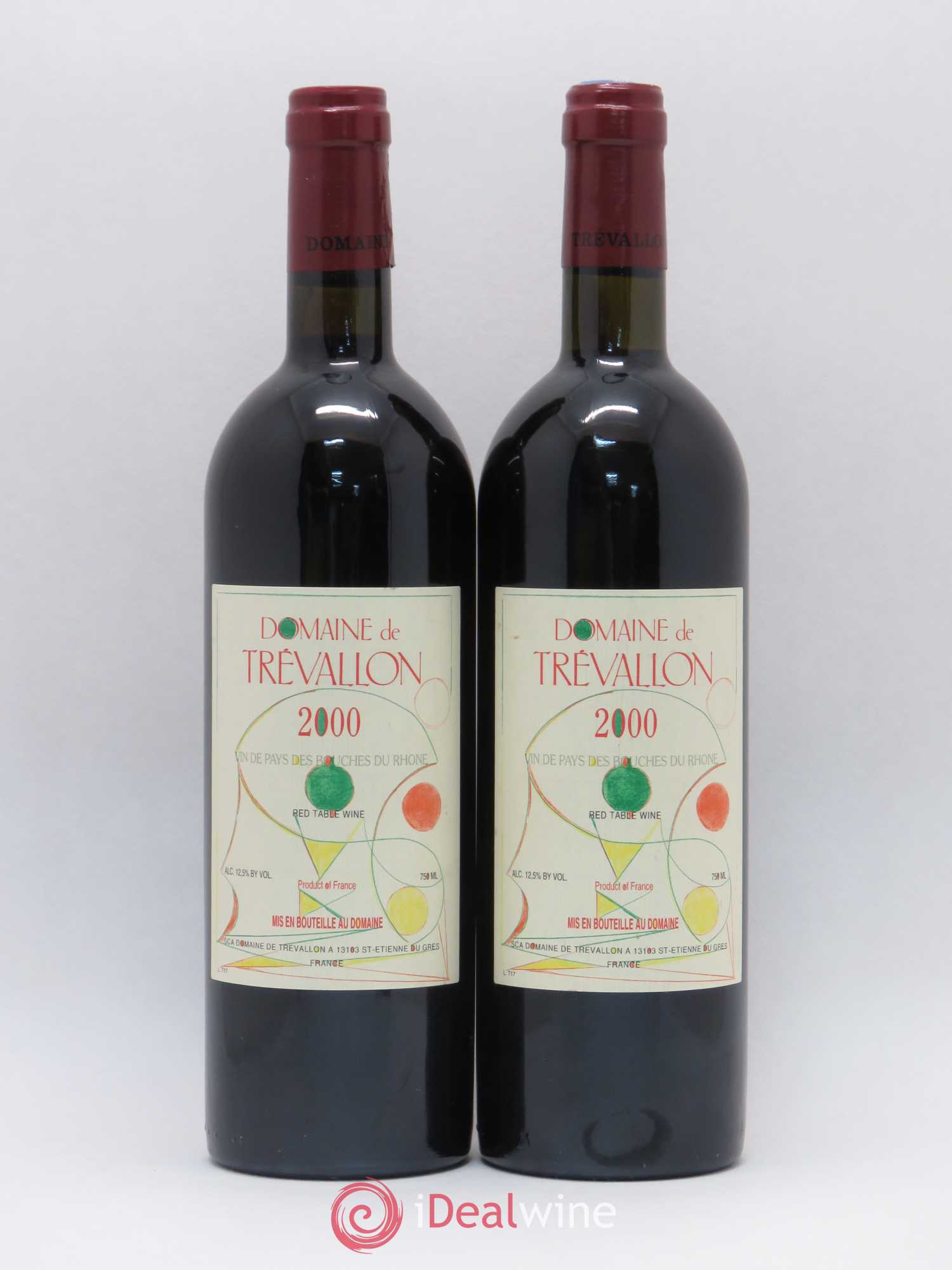 VDP Bouches du Rhône Trévallon (Domaine de) Eloi Dürrbach 2000 - Lot de 2 bouteilles - 0