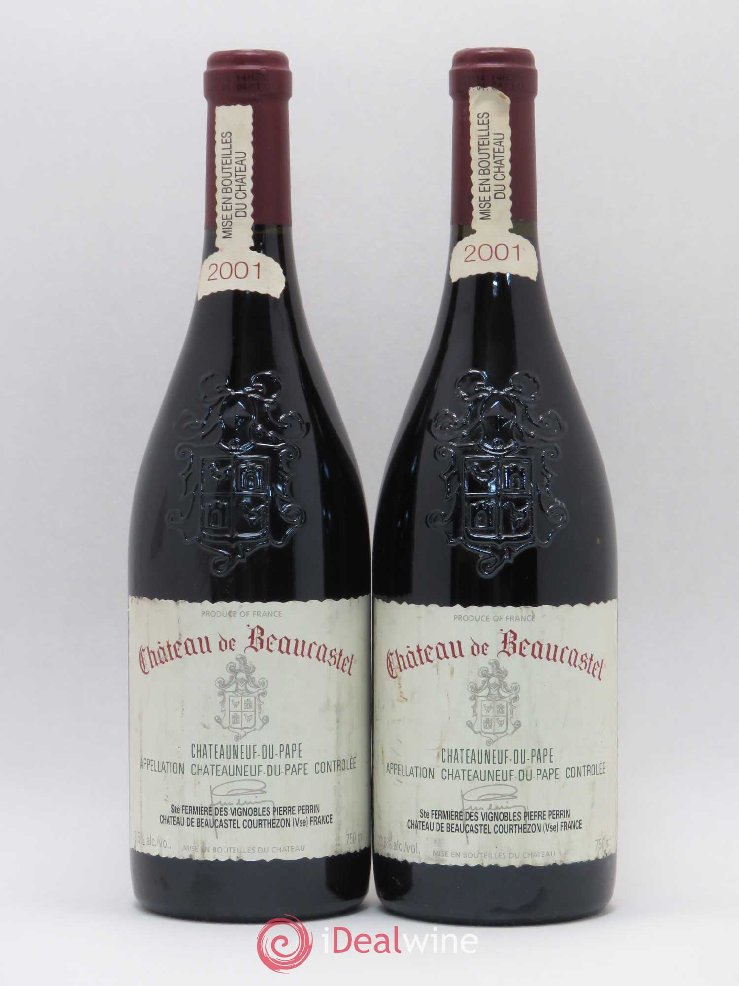 Châteauneuf-du-Pape Château de Beaucastel Famille Perrin 2001 - Lot de 2 bouteilles - 0
