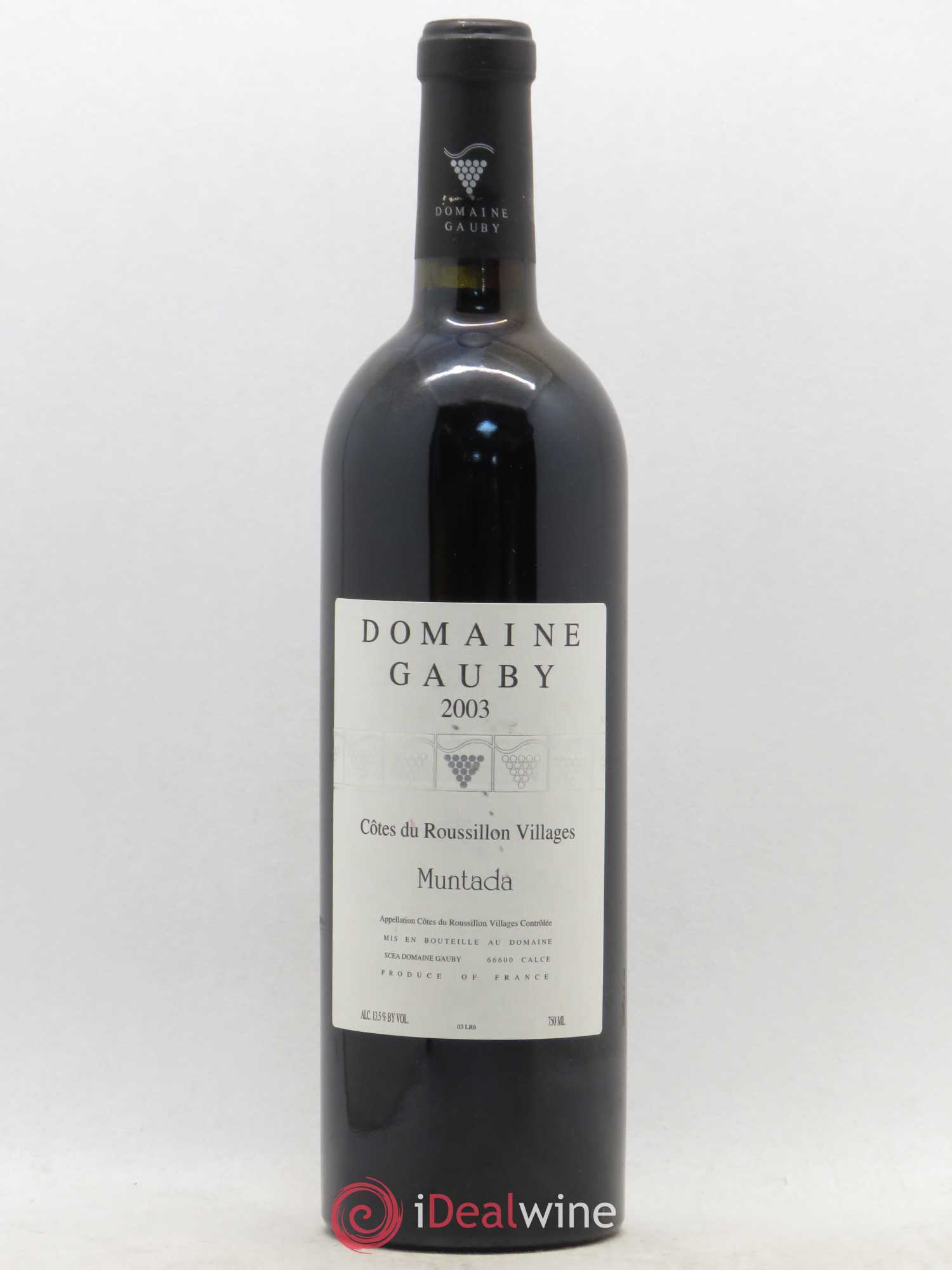 Côtes Catalanes (anciennement Côtes du Roussillon Villages) La Muntada Gauby (Domaine) 2003 - Lot de 1 bouteille - 0