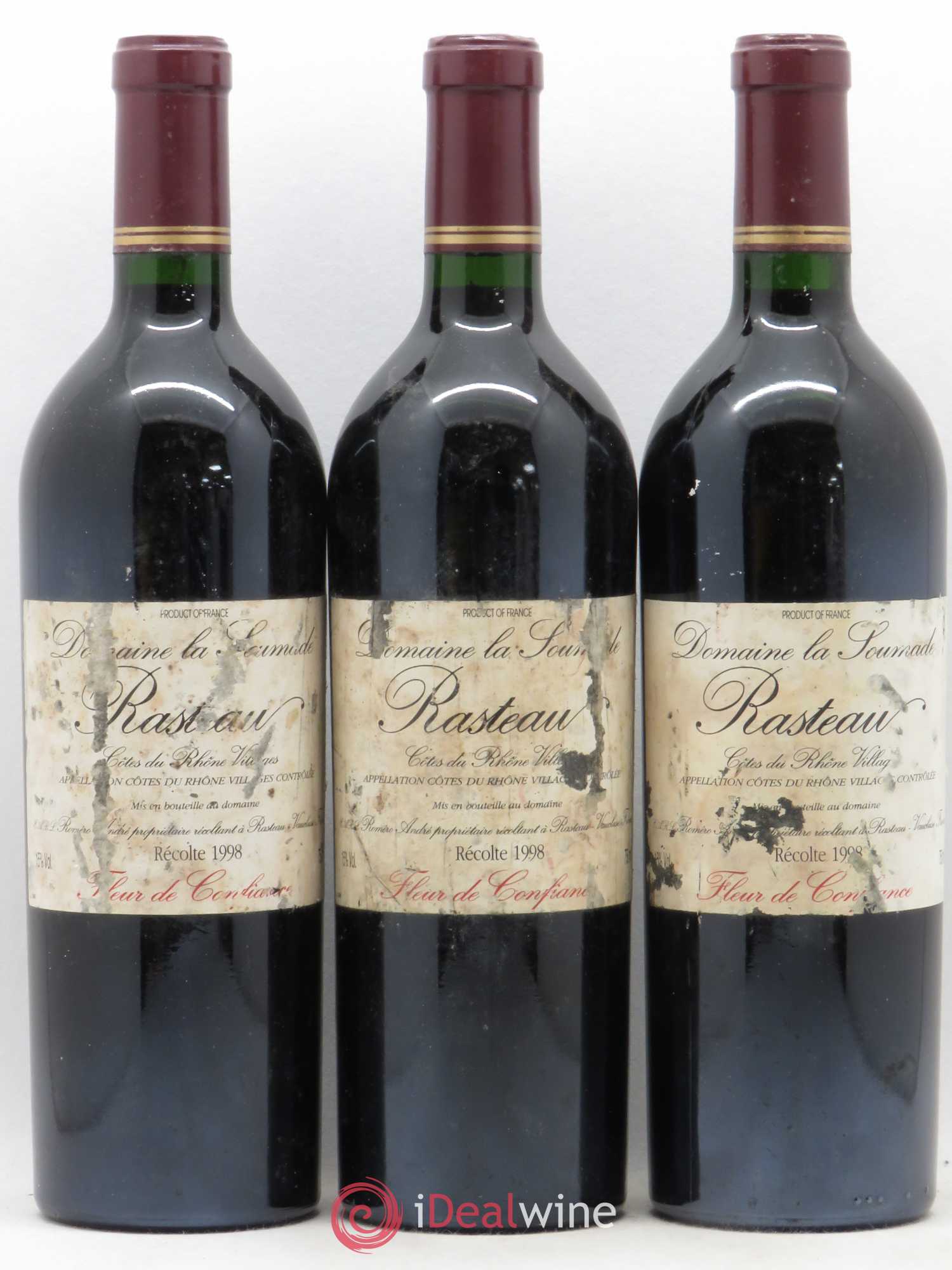 Rasteau Fleur de confiance La Soumade (Domaine) 1998 - Lot de 3 bouteilles - 0