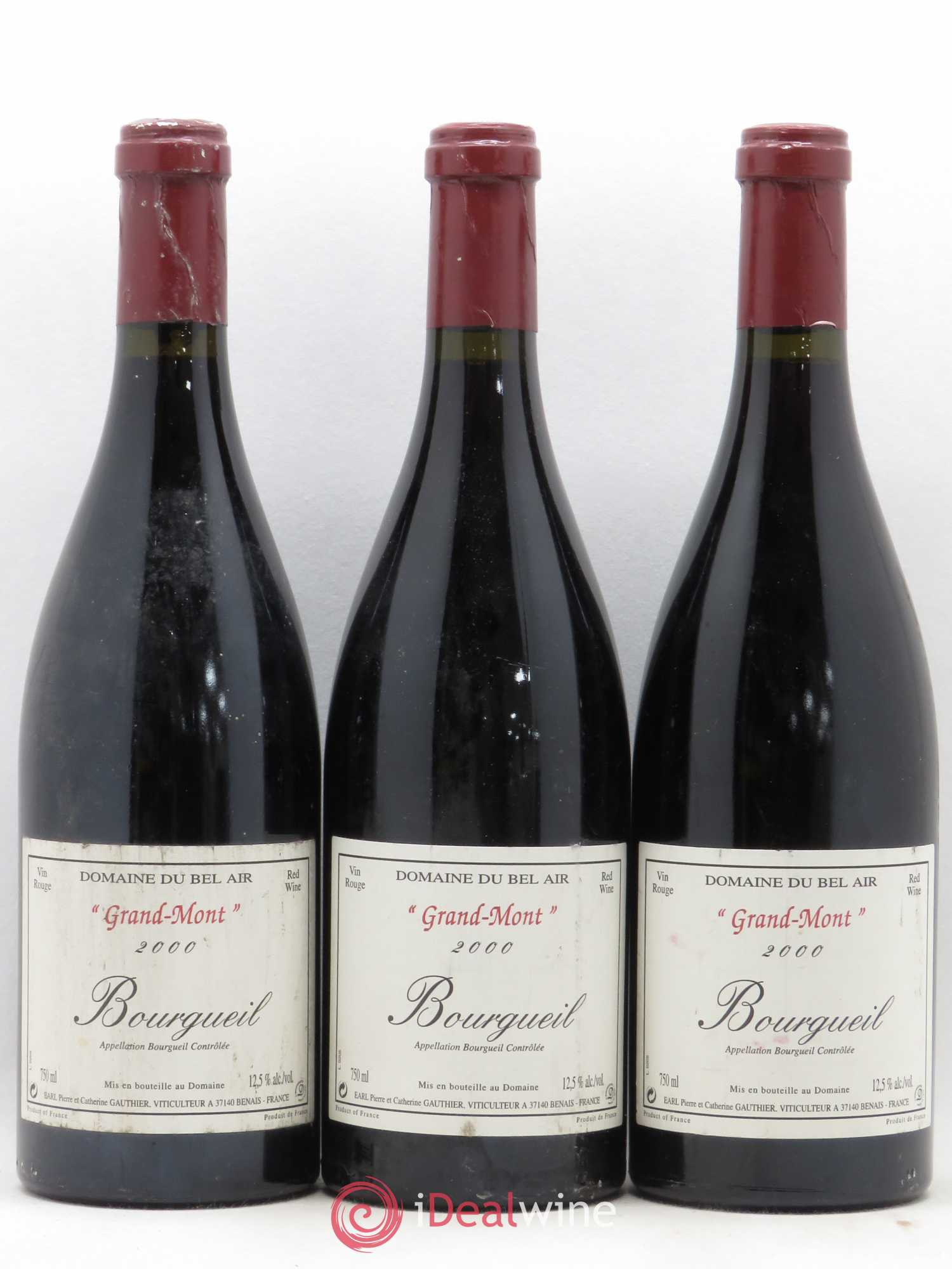 Bourgueil Grand Mont Domaine du Bel Air 2000 - Lot de 3 bouteilles - 0