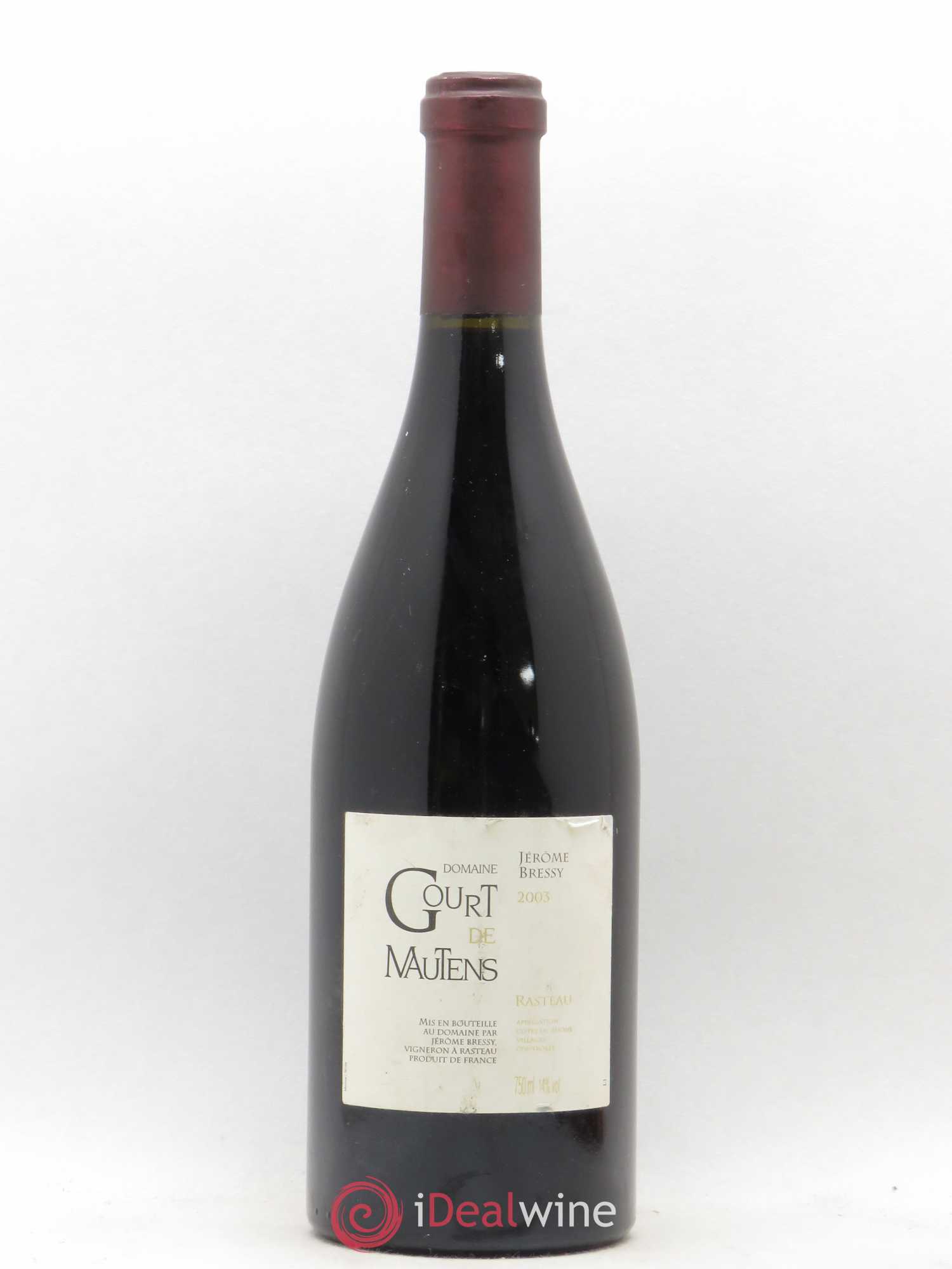 Rasteau Domaine Gourt de Mautens - Jérôme Bressy 2003 - Lot de 1 bouteille - 0