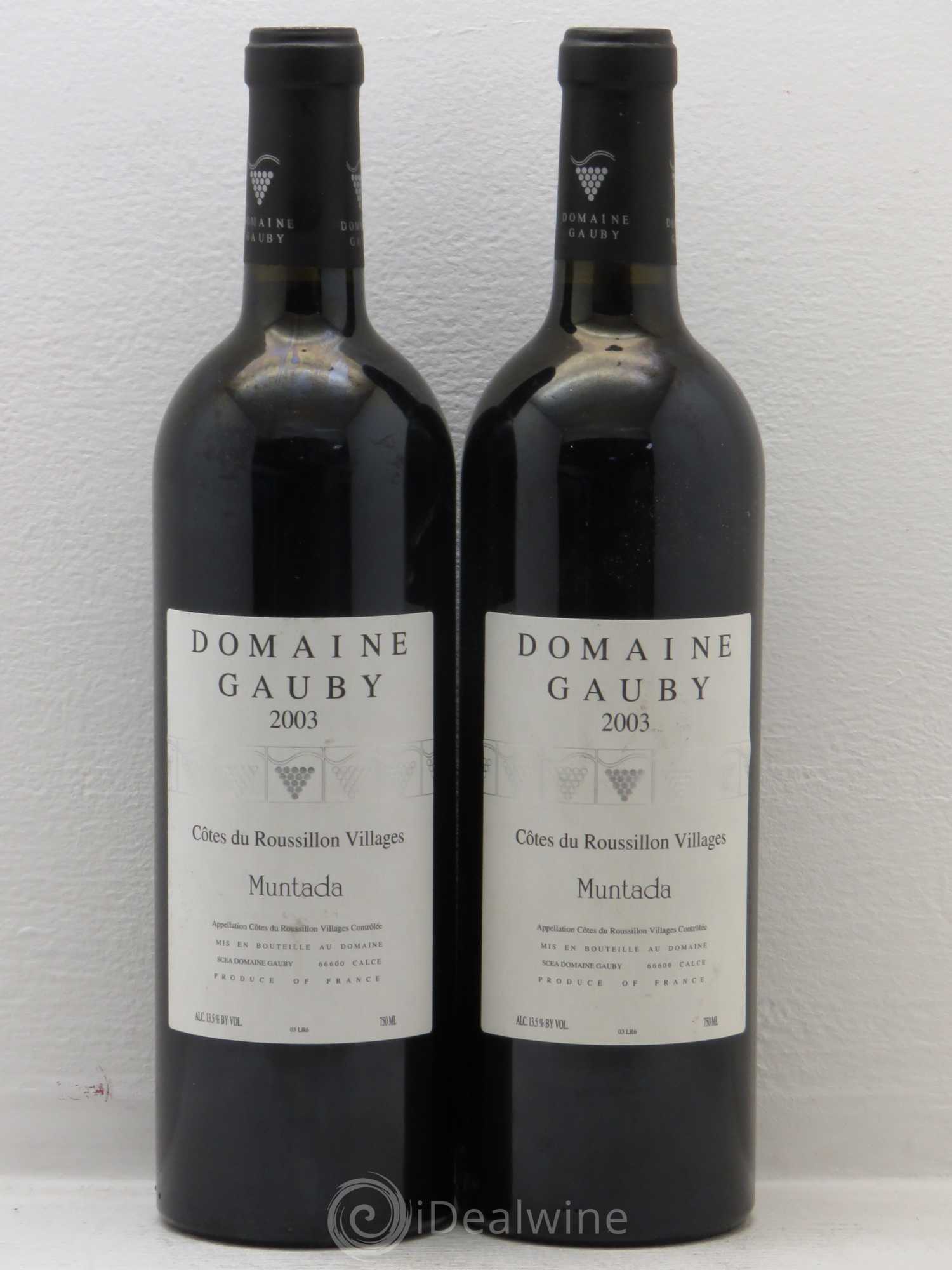 Côtes Catalanes (anciennement Côtes du Roussillon Villages) La Muntada Gauby (Domaine) 2003 - Lot de 2 bouteilles - 0