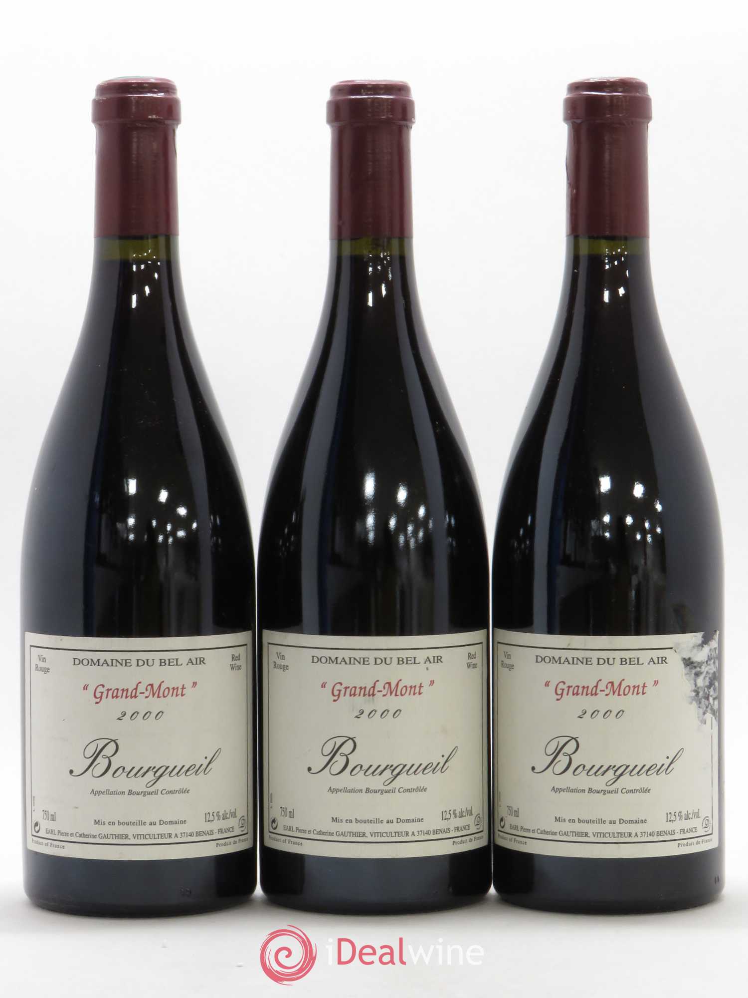 Bourgueil Grand Mont Domaine du Bel Air 2000 - Posten von 3 Flaschen - 0