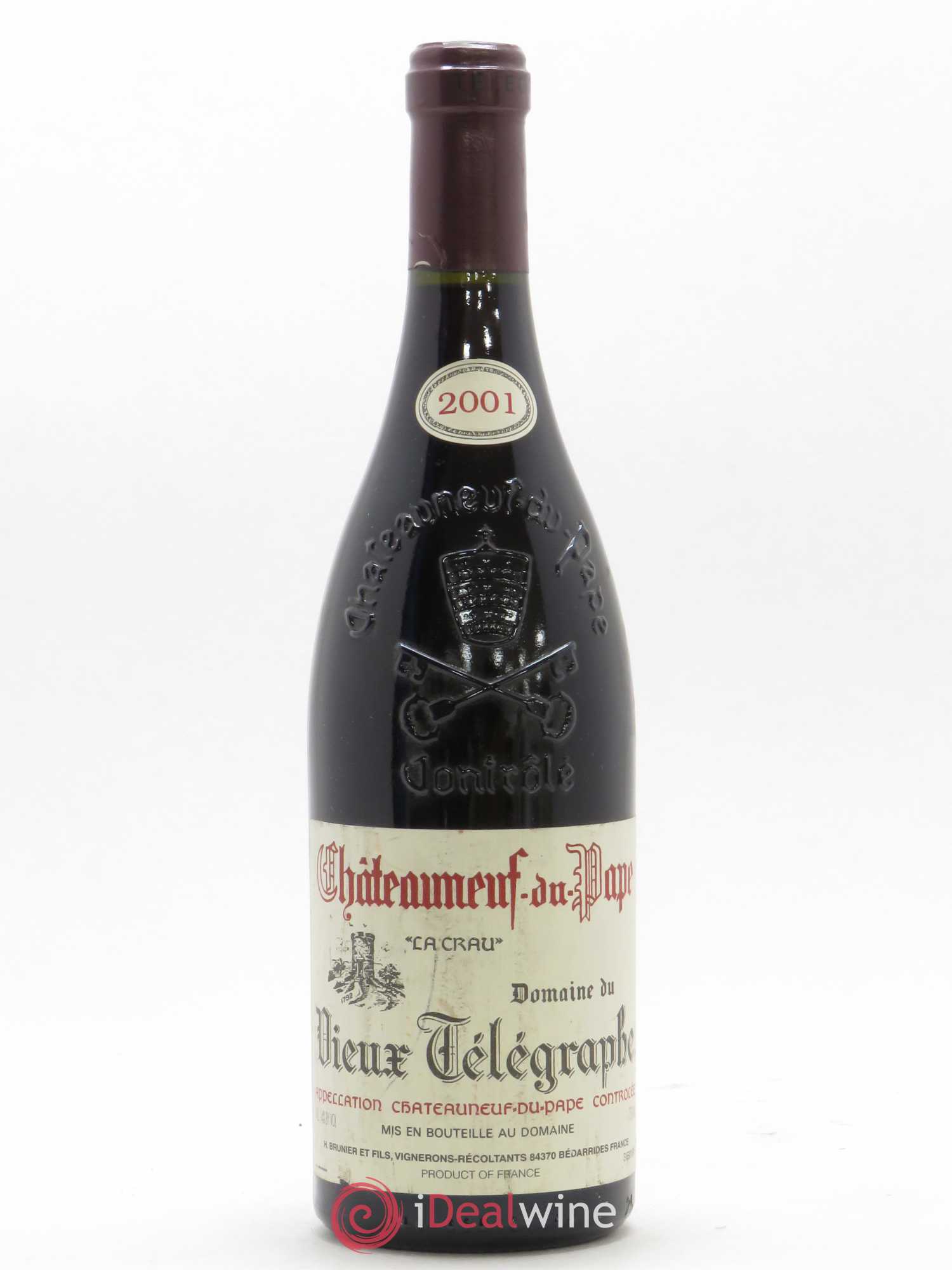 Châteauneuf-du-Pape Vieux Télégraphe (Domaine du) Vignobles Brunier La Crau 2001 - Lot de 1 bouteille - 0