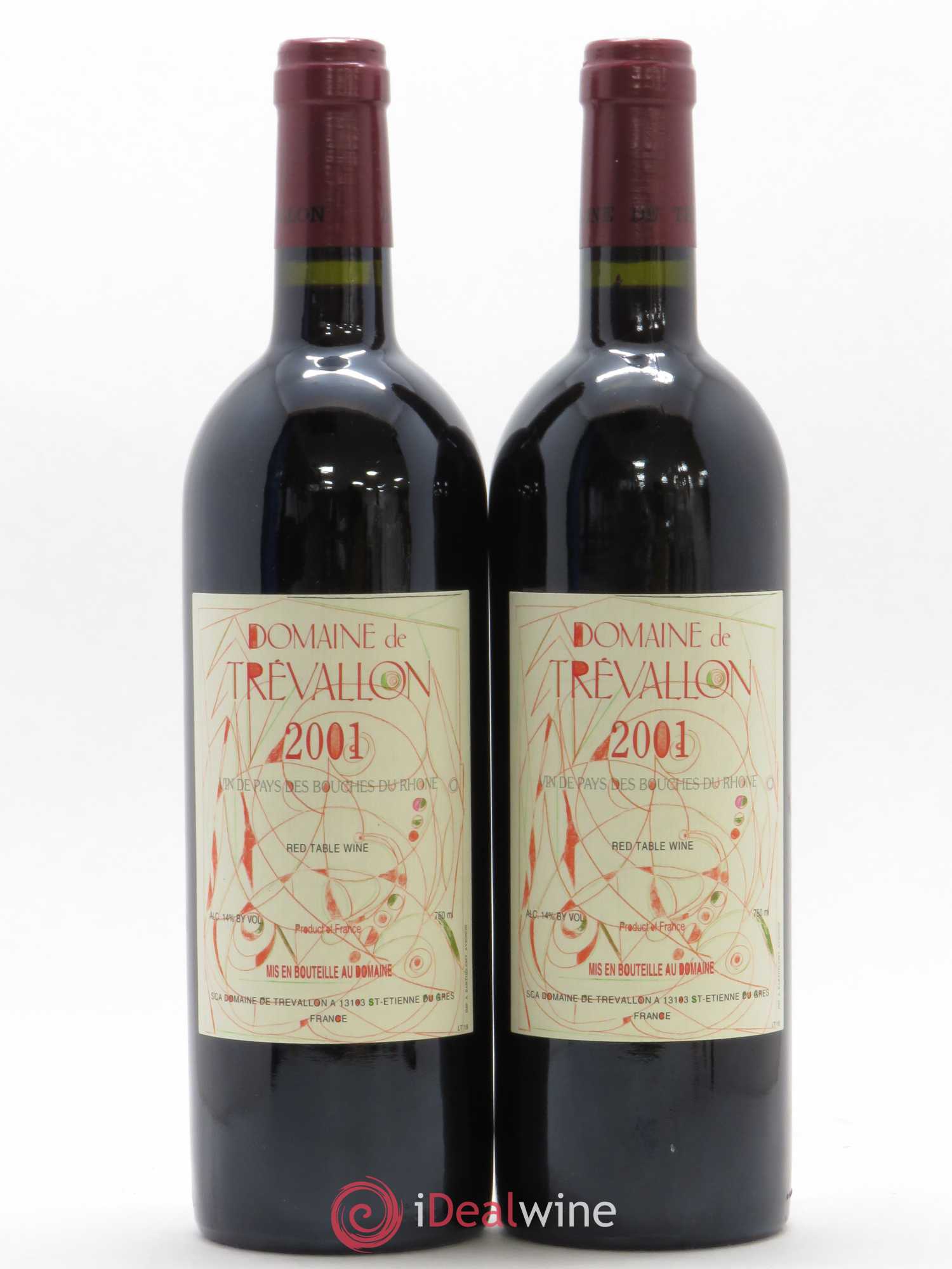 VDP Bouches du Rhône Trévallon (Domaine de) Eloi Dürrbach 2001 - Lot de 2 bouteilles - 0