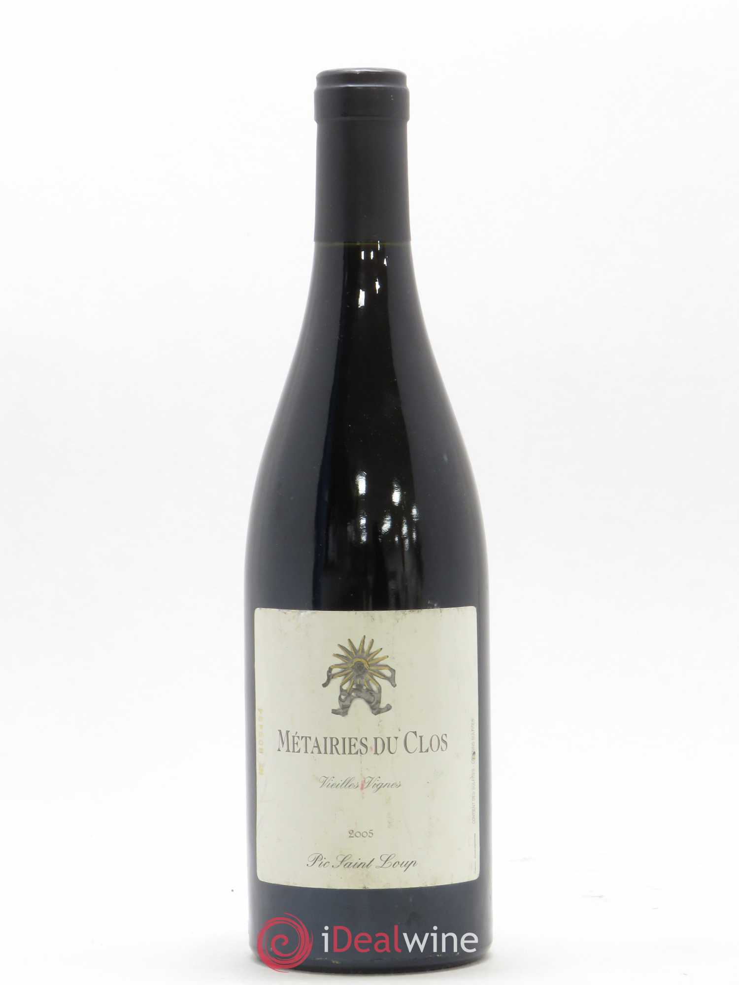 Pic Saint-Loup Les Métairies du Clos Vieilles Vignes Christophe Peyrus et Françoise Julien 2005 - Lot de 1 bouteille - 0