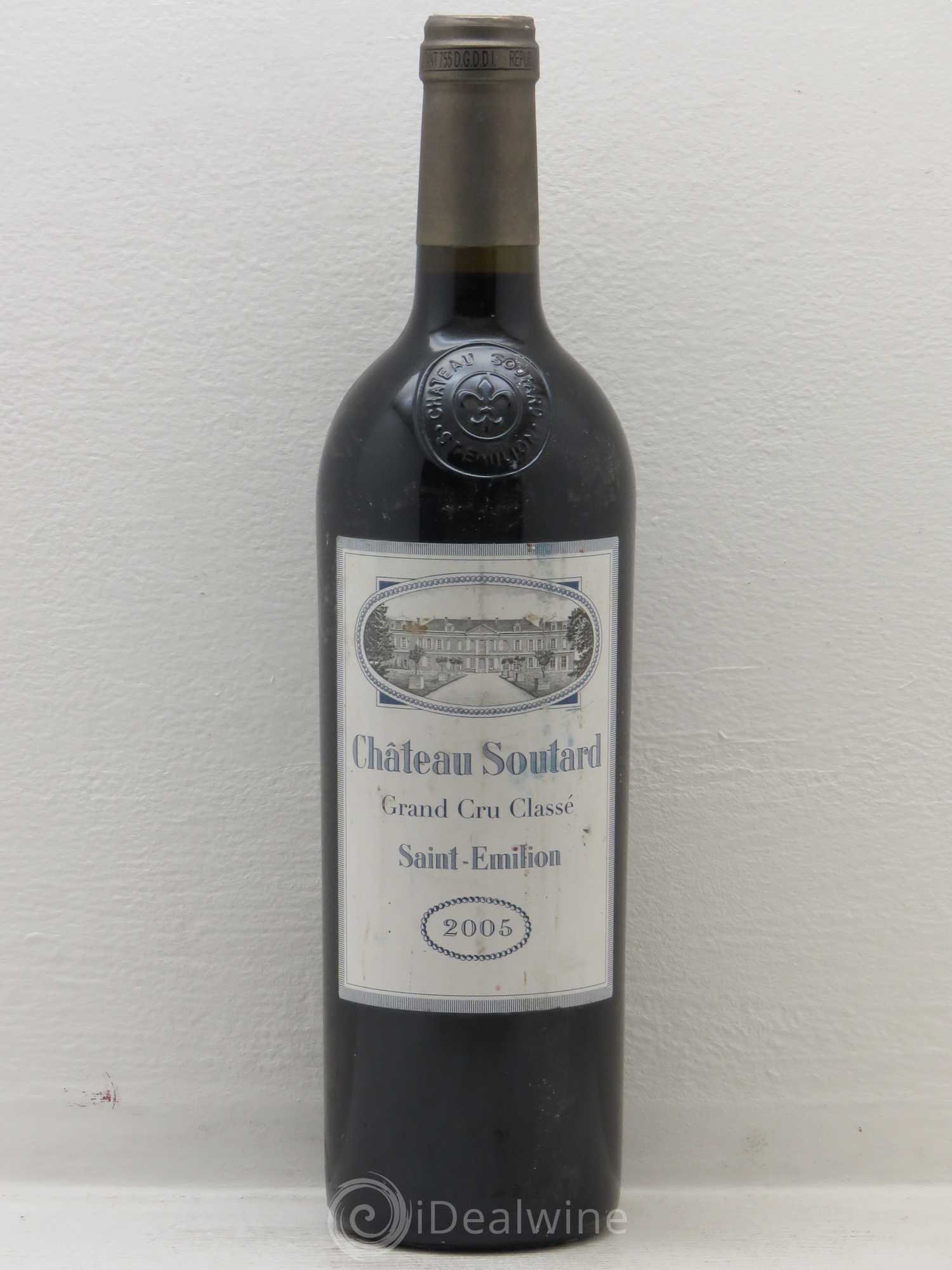 Château Soutard Grand Cru Classé 2005 - Lot de 1 bouteille - 0