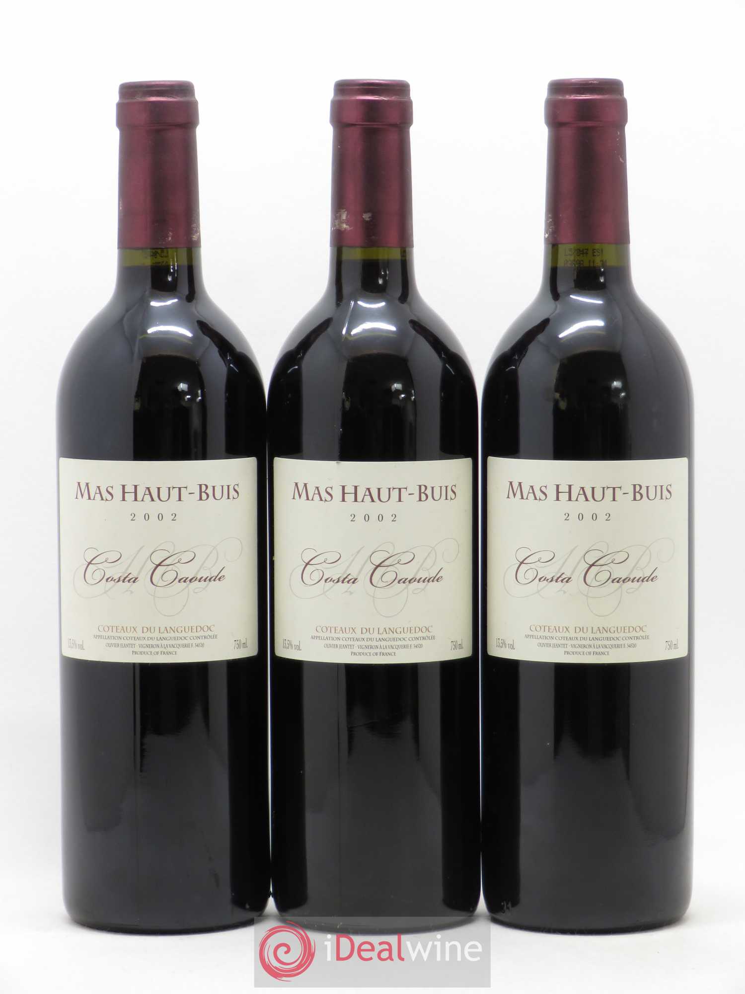Terrasses du Larzac Costa Caoude Domaine Mas Haut Buis 2002 - Lot de 3 bouteilles - 0