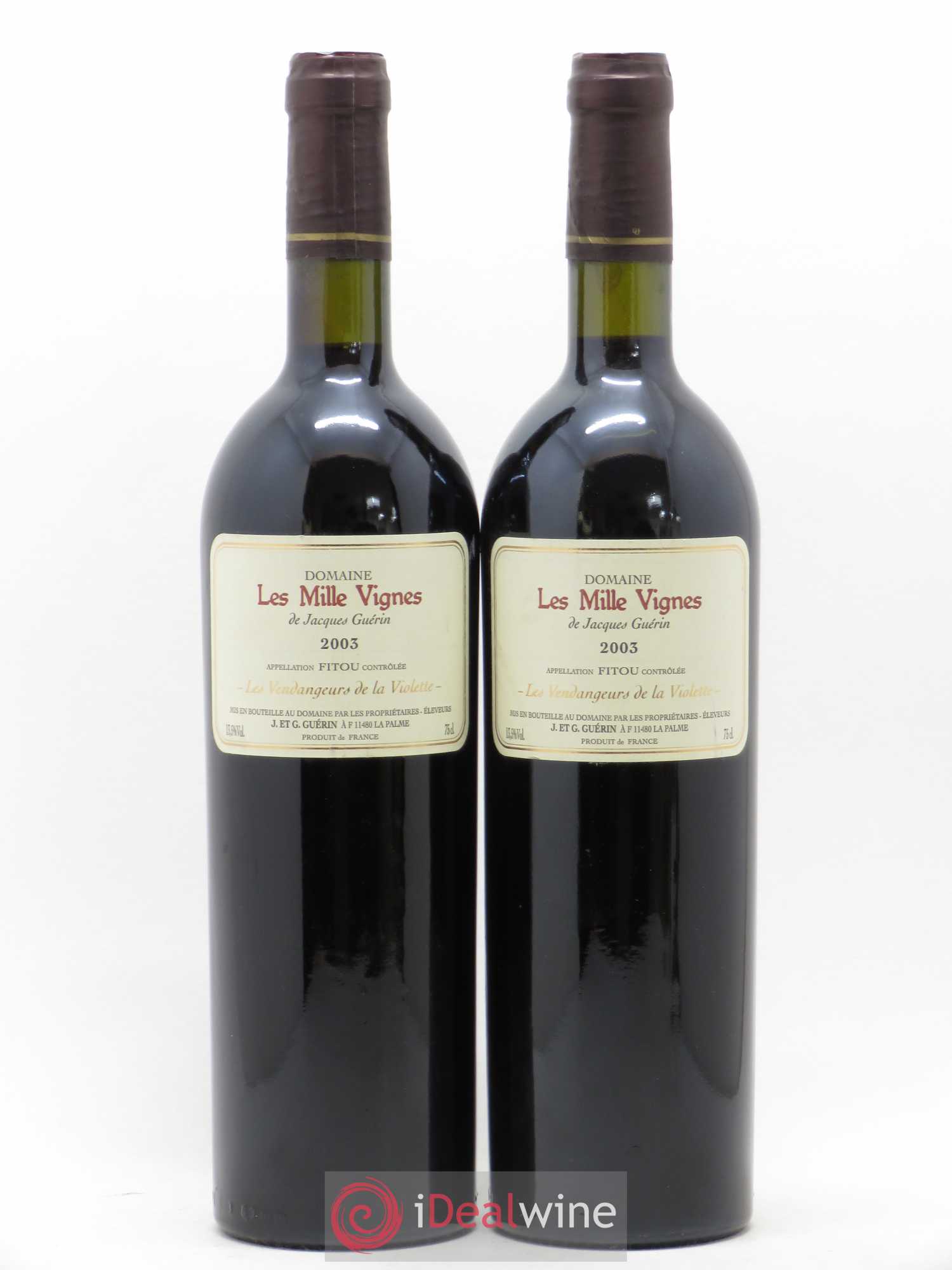 Languedoc Fitou Cuvée Les Vendangeurs de la Violette Domaine Les Mille Vignes de Jacques Guérin 2003 - Posten von 2 Flaschen - 0