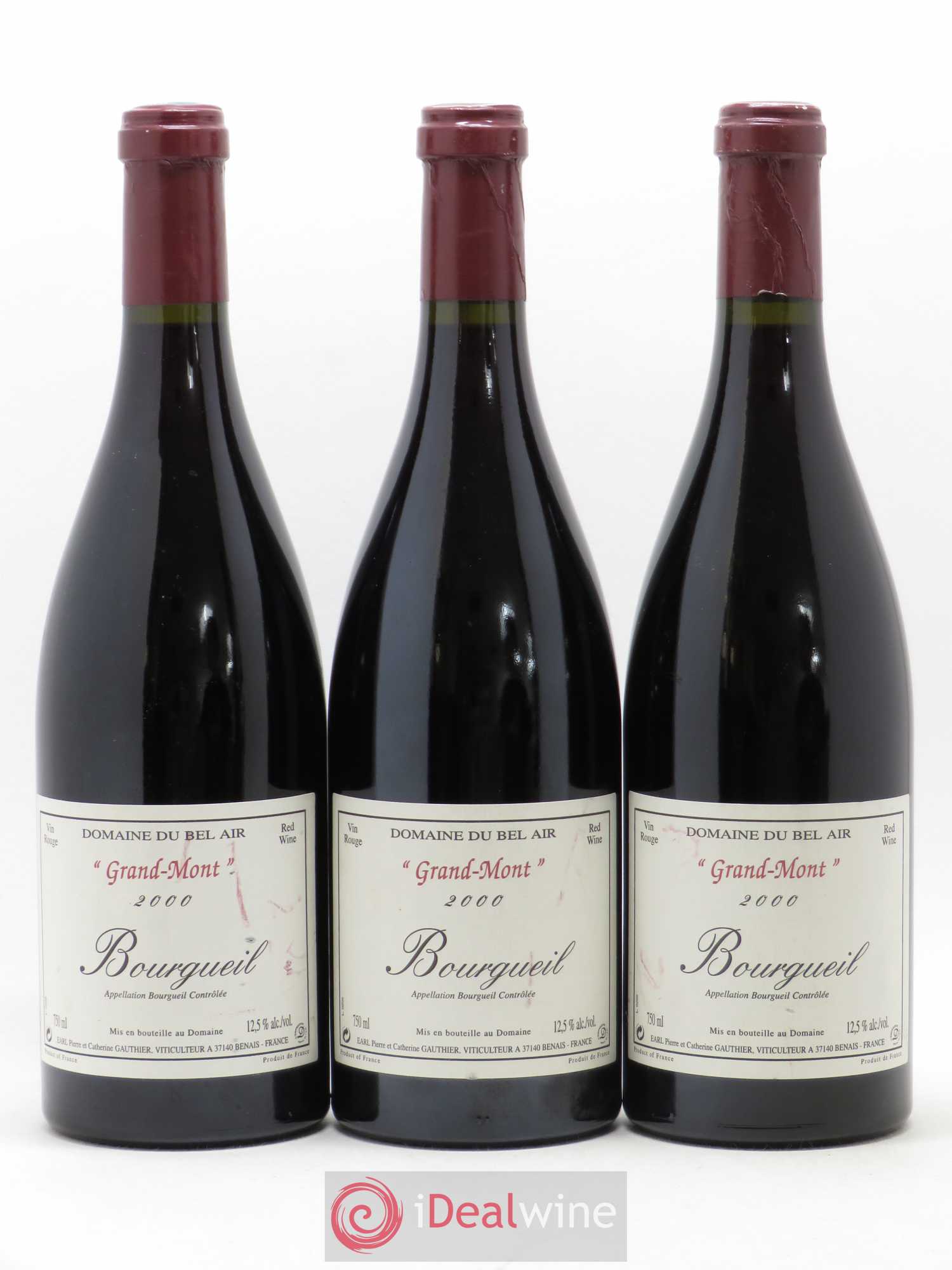 Bourgueil Grand Mont Domaine du Bel Air 2000 - Lot de 3 bouteilles - 0