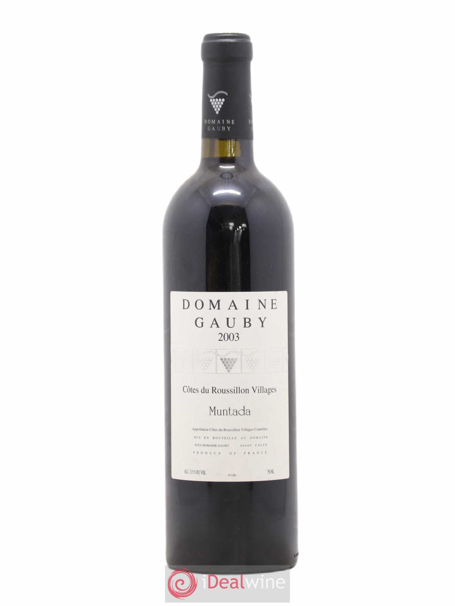Côtes Catalanes (anciennement Côtes du Roussillon Villages) La Muntada Gauby (Domaine) 2003 - Lot de 1 bouteille - 0