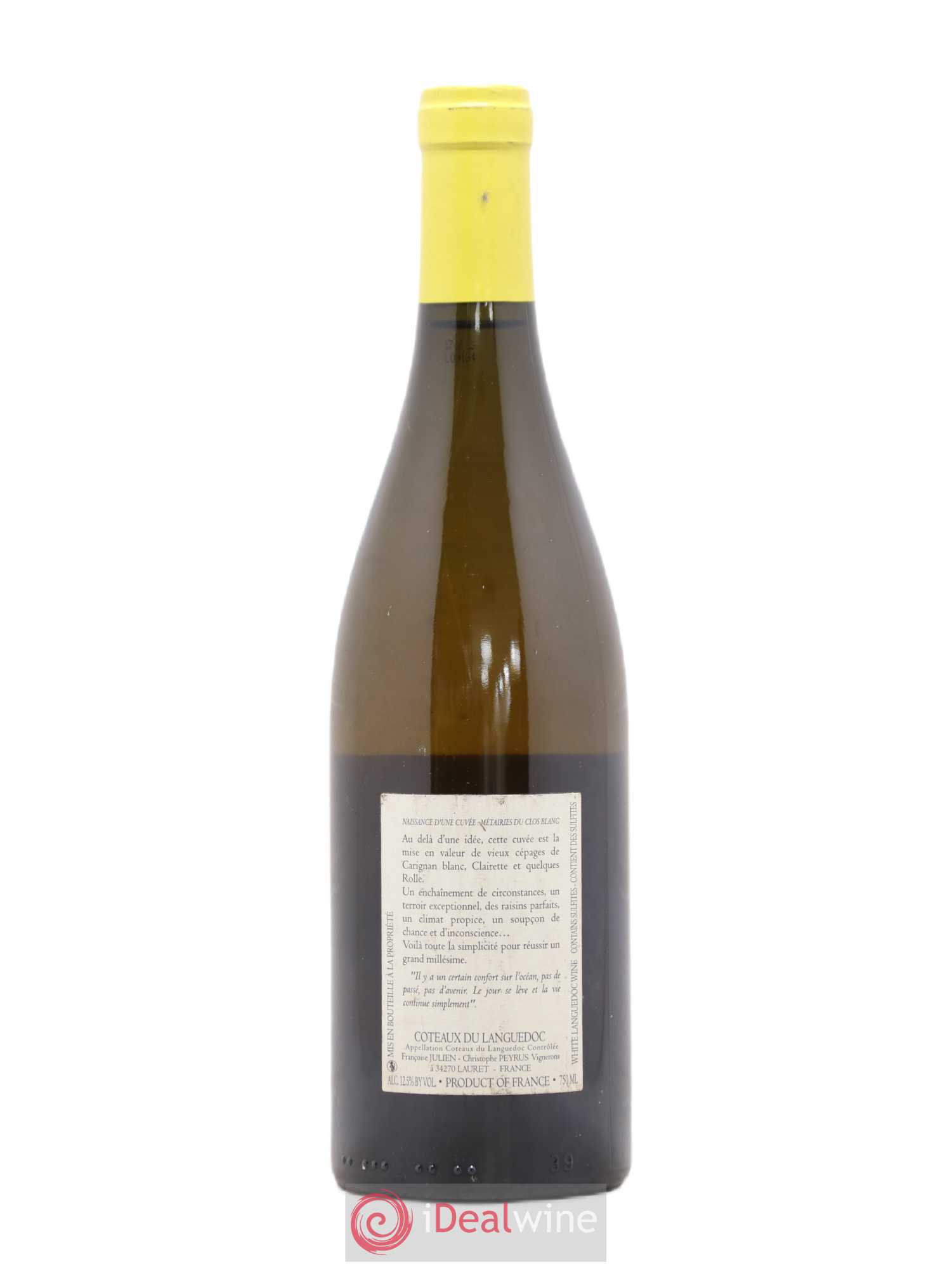 Coteaux du Languedoc Les Métairies du Clos Vieilles Vignes Clos Marie - Christophe Peyrus et Françoise Julien 2008 - Lot de 1 bouteille - 1
