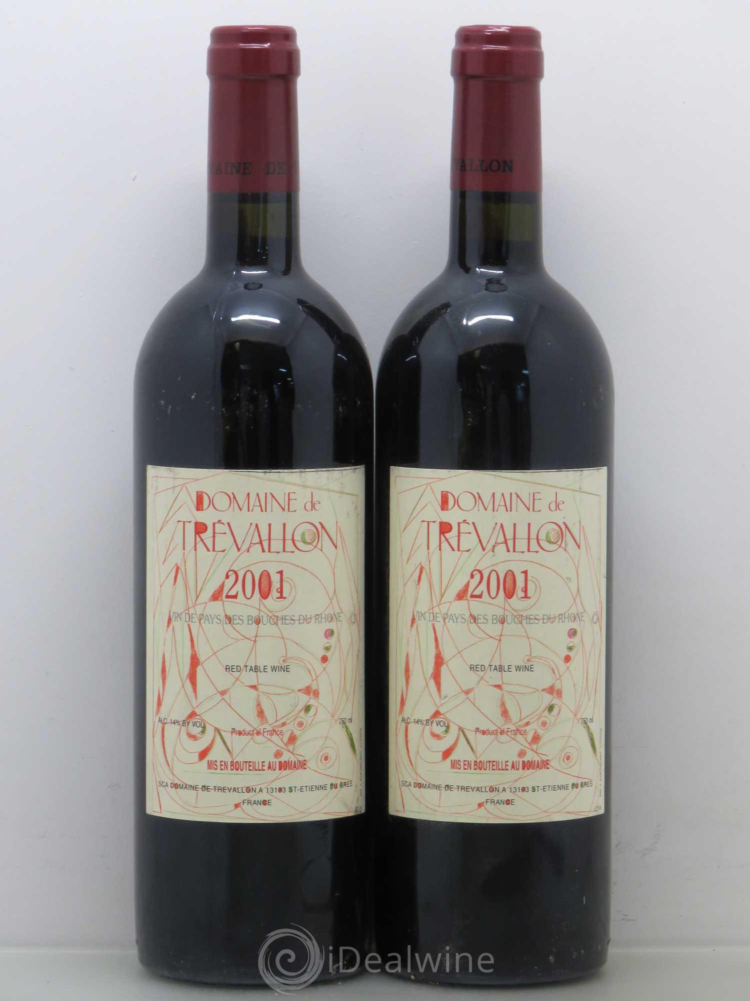 Coteaux d'Aix-en-Provence Trévallon (Domaine de) Eloi Dürrbach 2001 - Lot de 2 bouteilles - 0