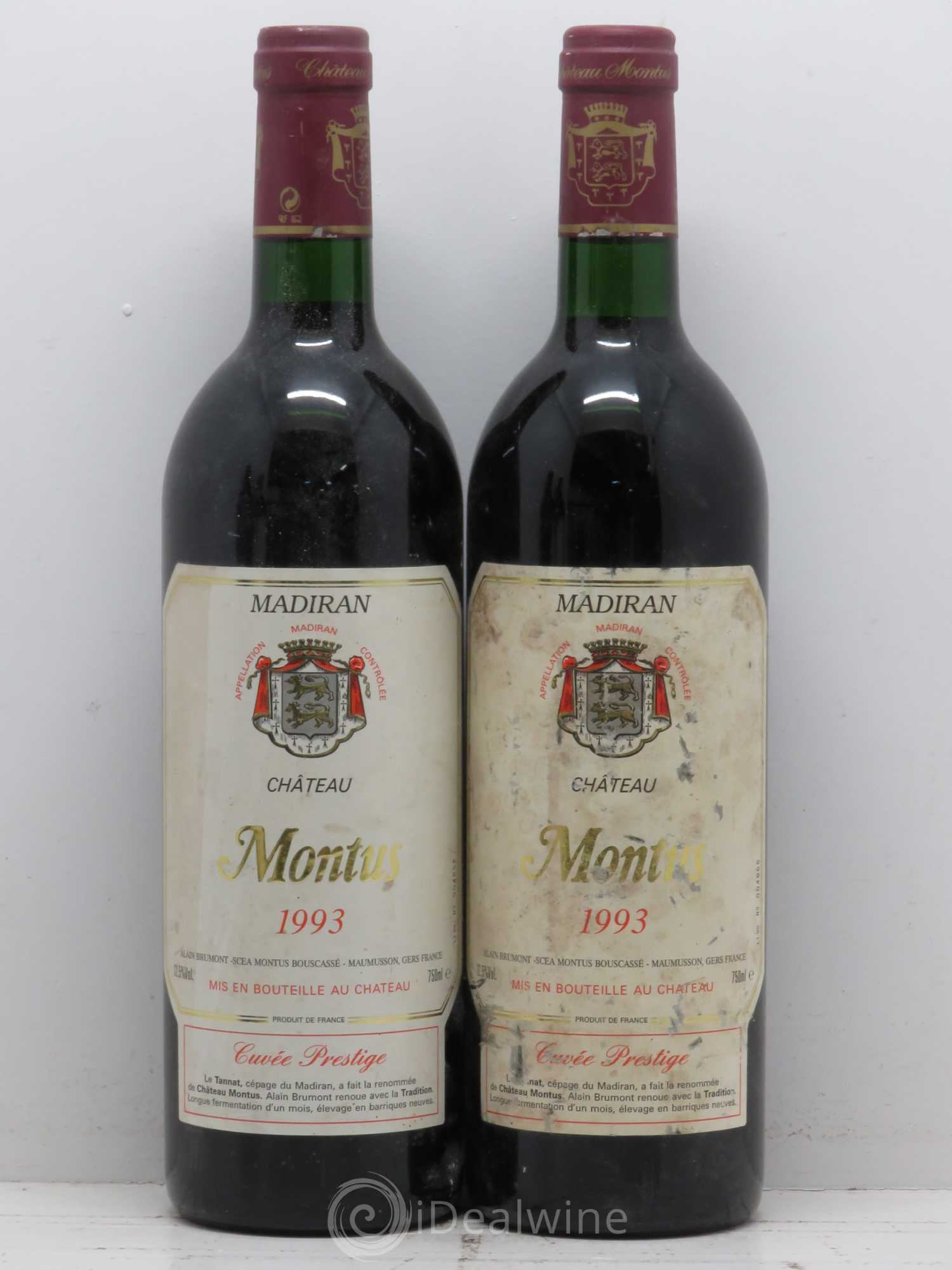 Madiran Château Montus-Prestige Alain Brumont 1993 - Lot de 4 bouteilles - 1
