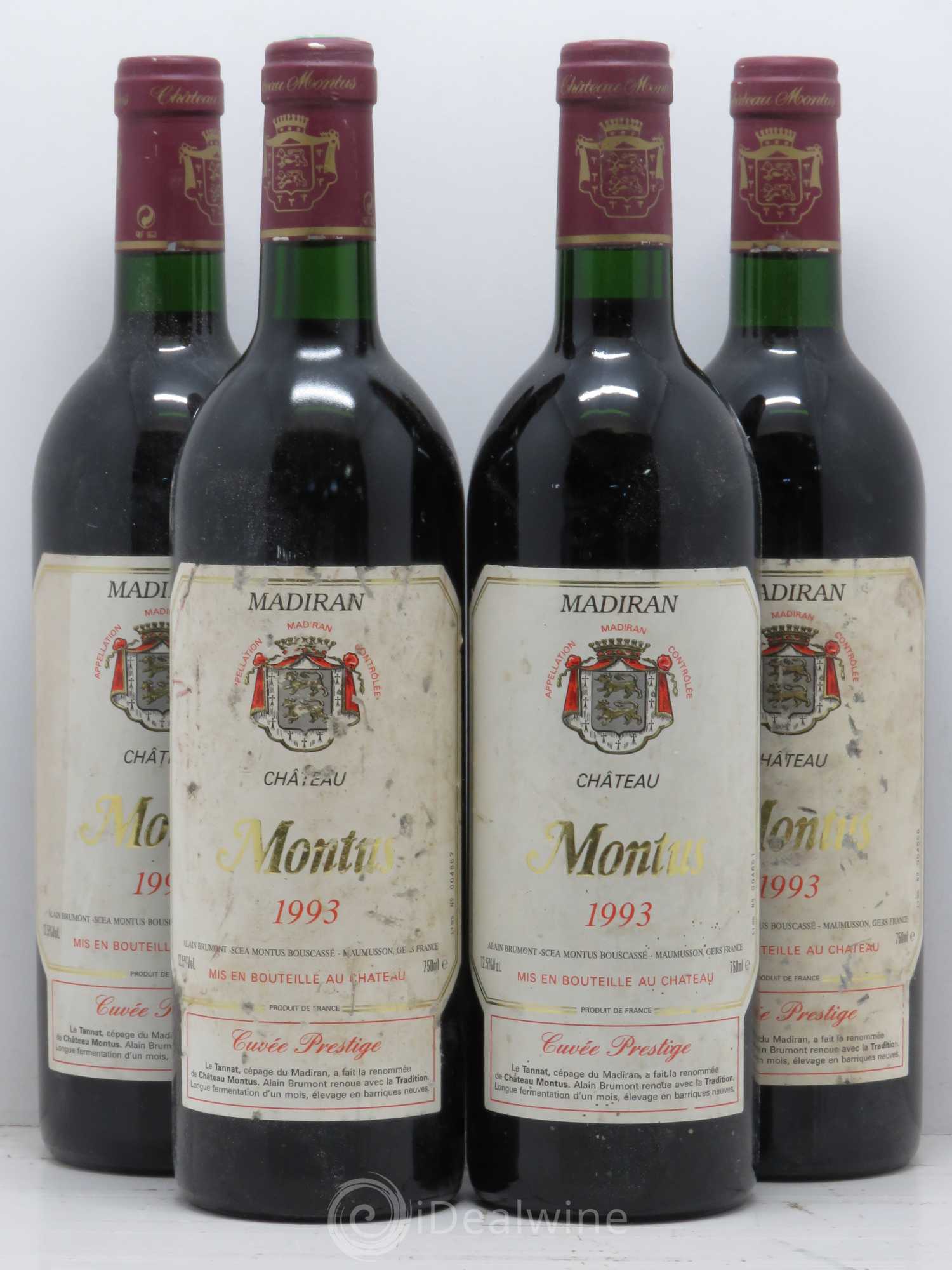 Madiran Château Montus-Prestige Alain Brumont 1993 - Lot de 4 bouteilles - 0