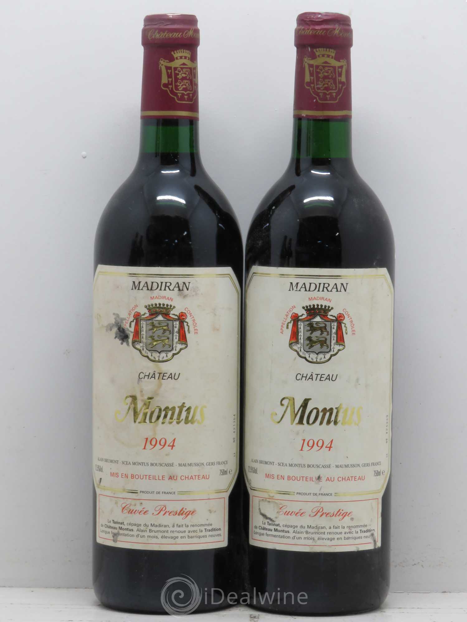 Madiran Château Montus-Prestige Alain Brumont 1994 - Lot de 4 bouteilles - 1