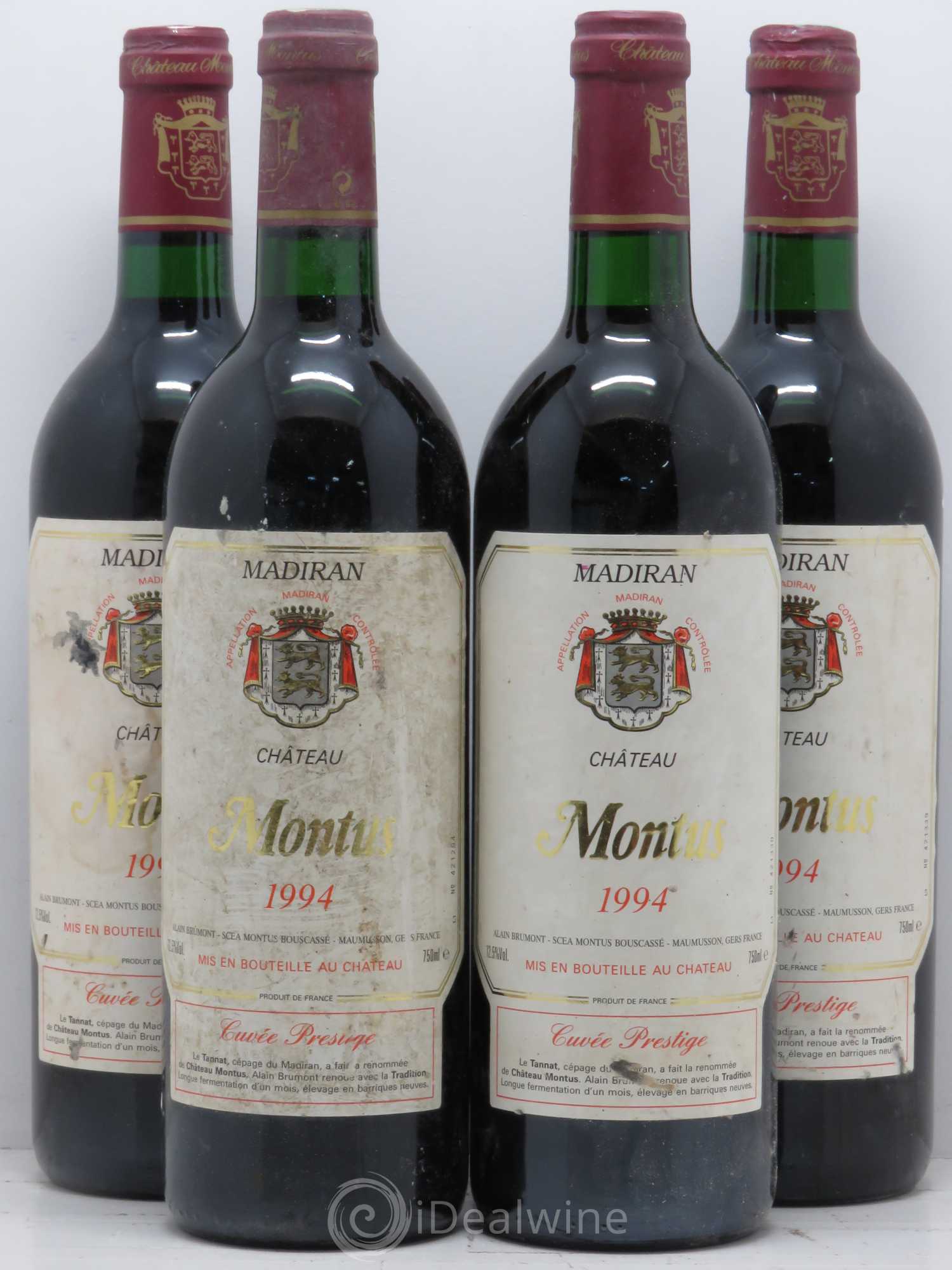 Madiran Château Montus-Prestige Alain Brumont 1994 - Lot de 4 bouteilles - 0