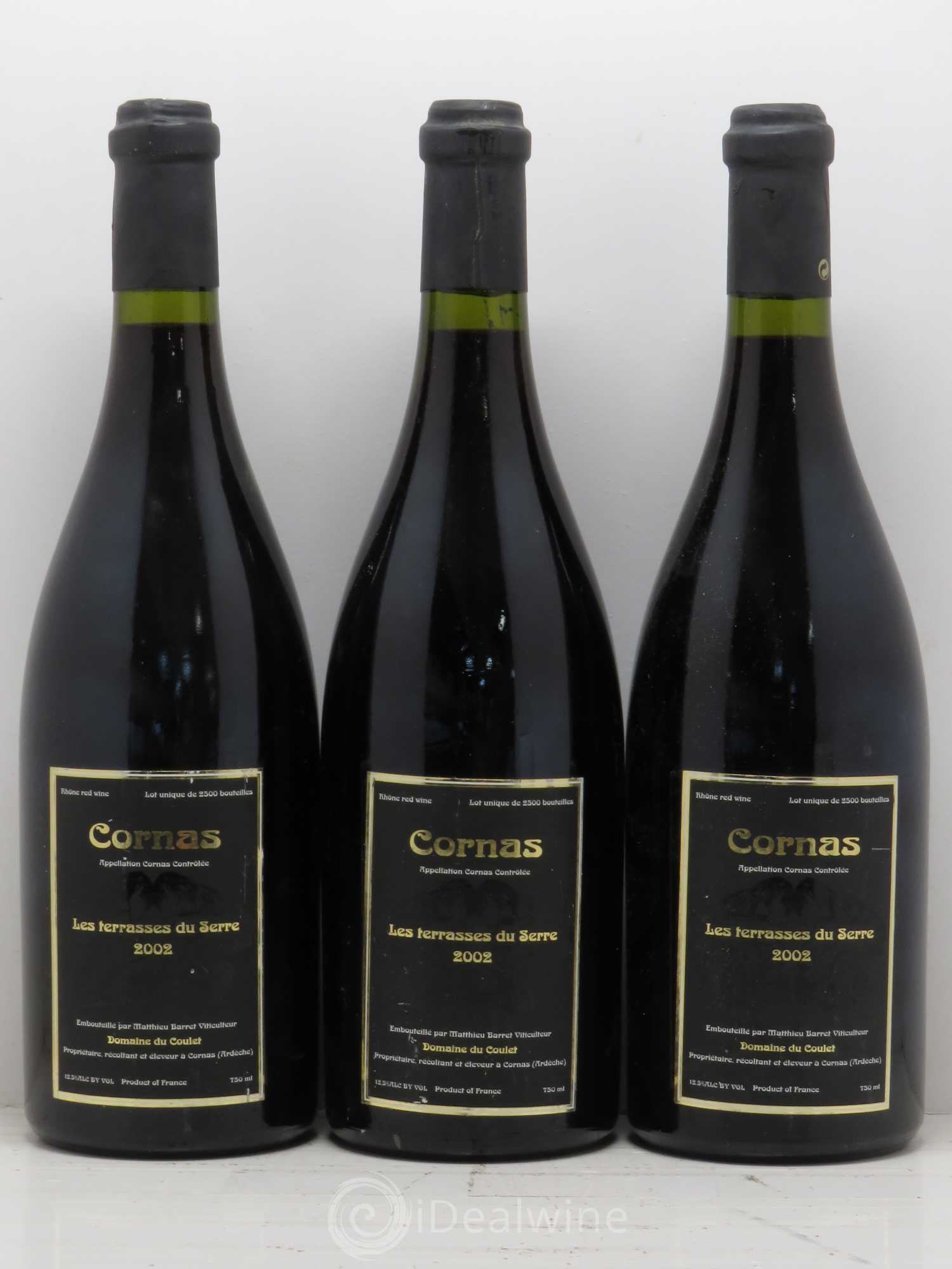 Cornas Terrasses du Serre Matthieu Barret 2002 - Posten von 3 Flaschen - 0