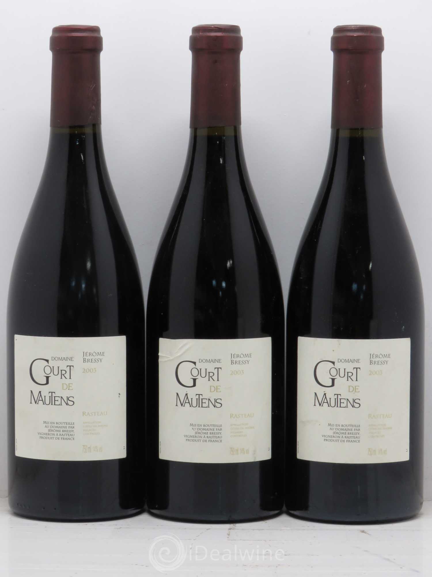 Rasteau Domaine Gourt de Mautens - Jérôme Bressy 2003 - Lot de 6 bouteilles - 2