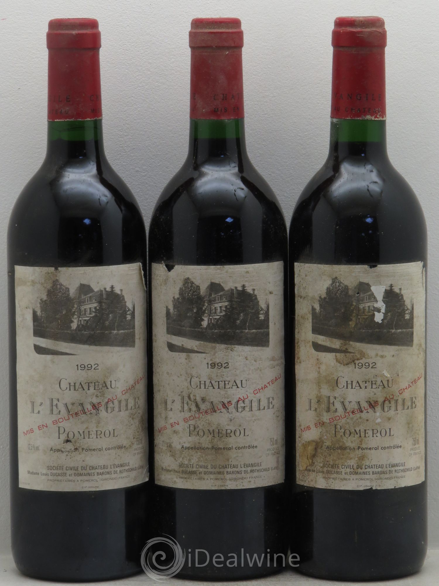 Château l' Évangile 1992 - Lot de 3 bouteilles - 0