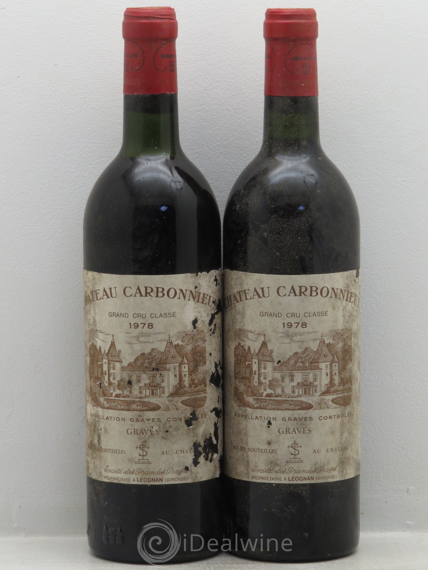 Château Carbonnieux Cru Classé de Graves 1978 - Lot de 2 bouteilles - 0