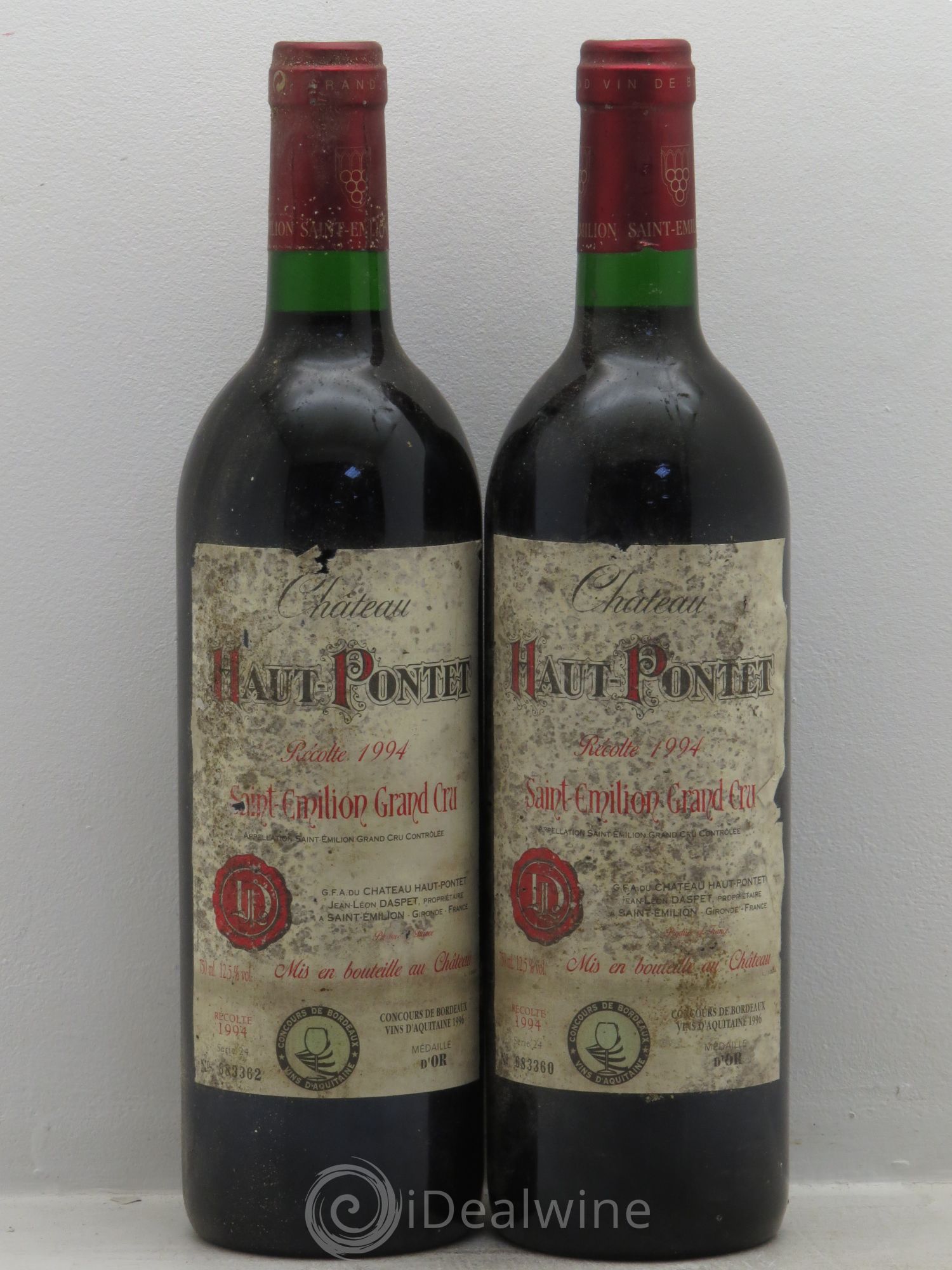 Saint-Émilion GC Château Haut-Pontet 1994 - Lot de 2 bouteilles - 0