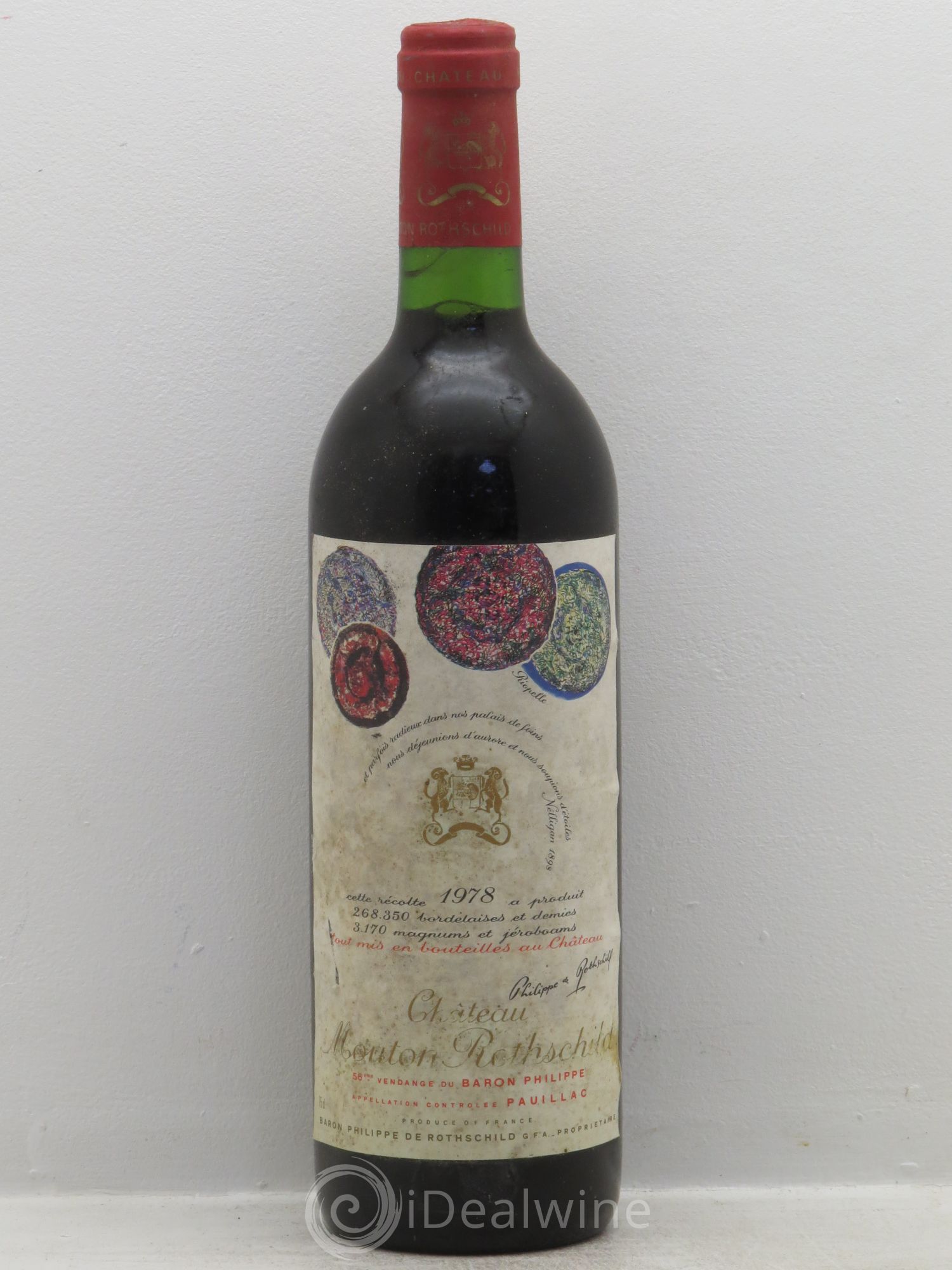 Château Mouton Rothschild 1er Grand Cru Classé 1978 - Lot de 1 bouteille - 0