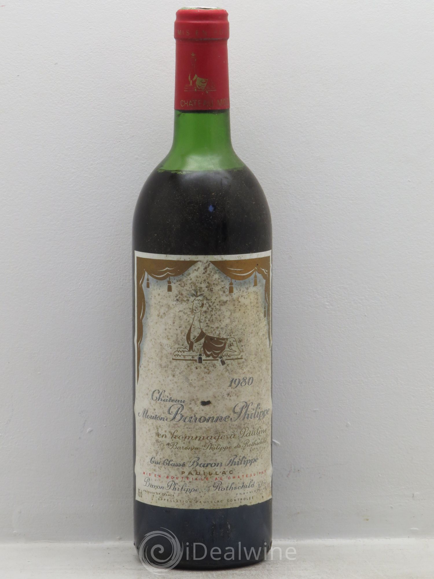 Château d' Armailhac - Mouton Baron(ne) Philippe 5ème Grand Cru Classé 1980 - Lot de 1 bouteille - 0