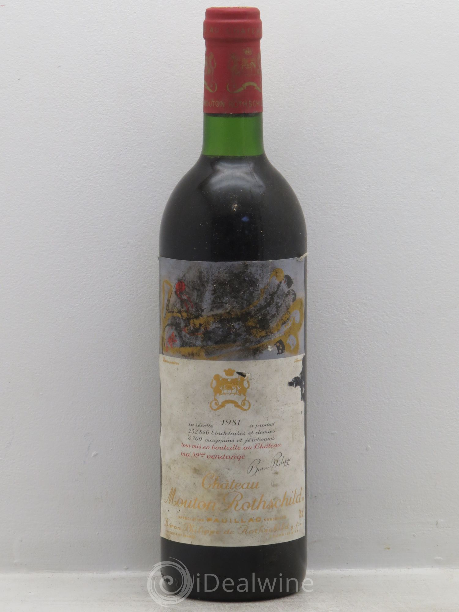 Château Mouton Rothschild 1er Grand Cru Classé 1981 - Lot de 1 bouteille - 0