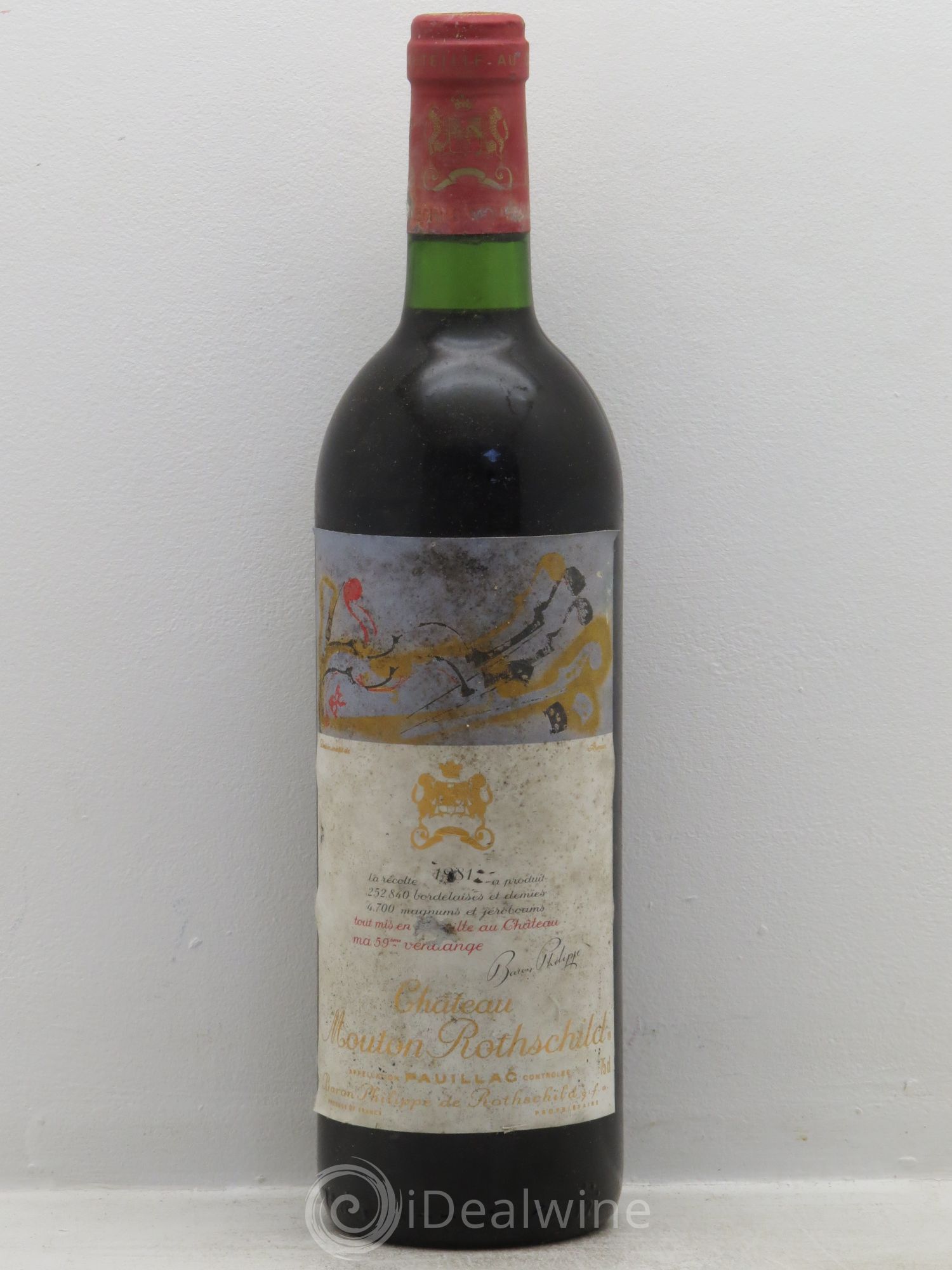Château Mouton Rothschild 1er Grand Cru Classé 1981 - Lot de 1 bouteille - 0
