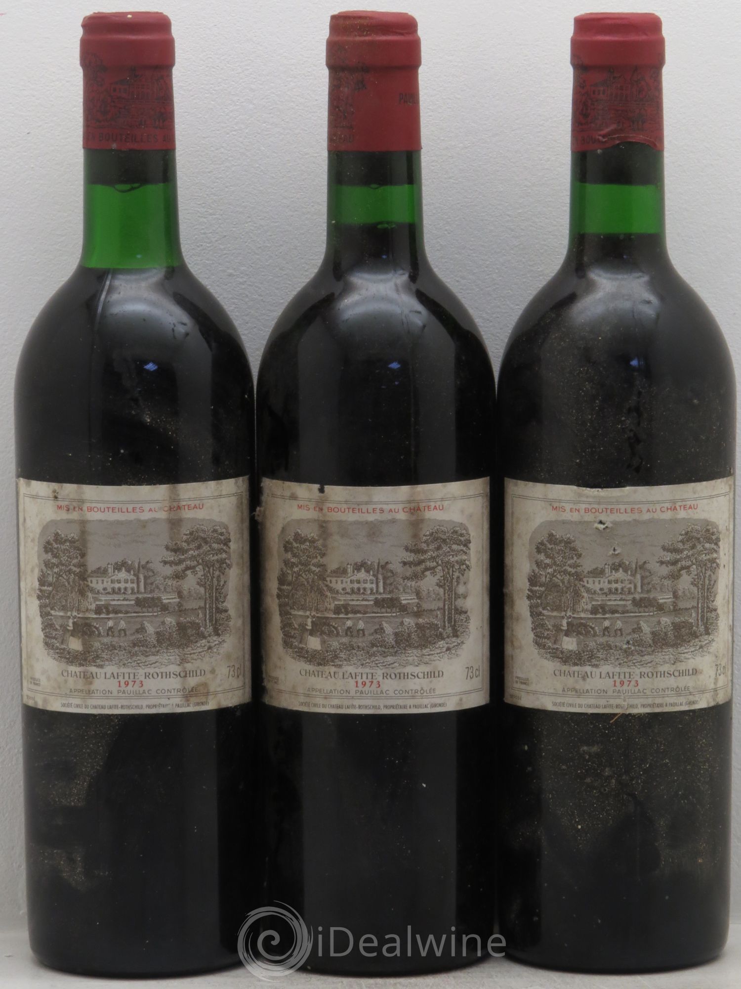 Château Lafite Rothschild 1er Grand Cru Classé 1973 - Lot de 3 bouteilles - 0