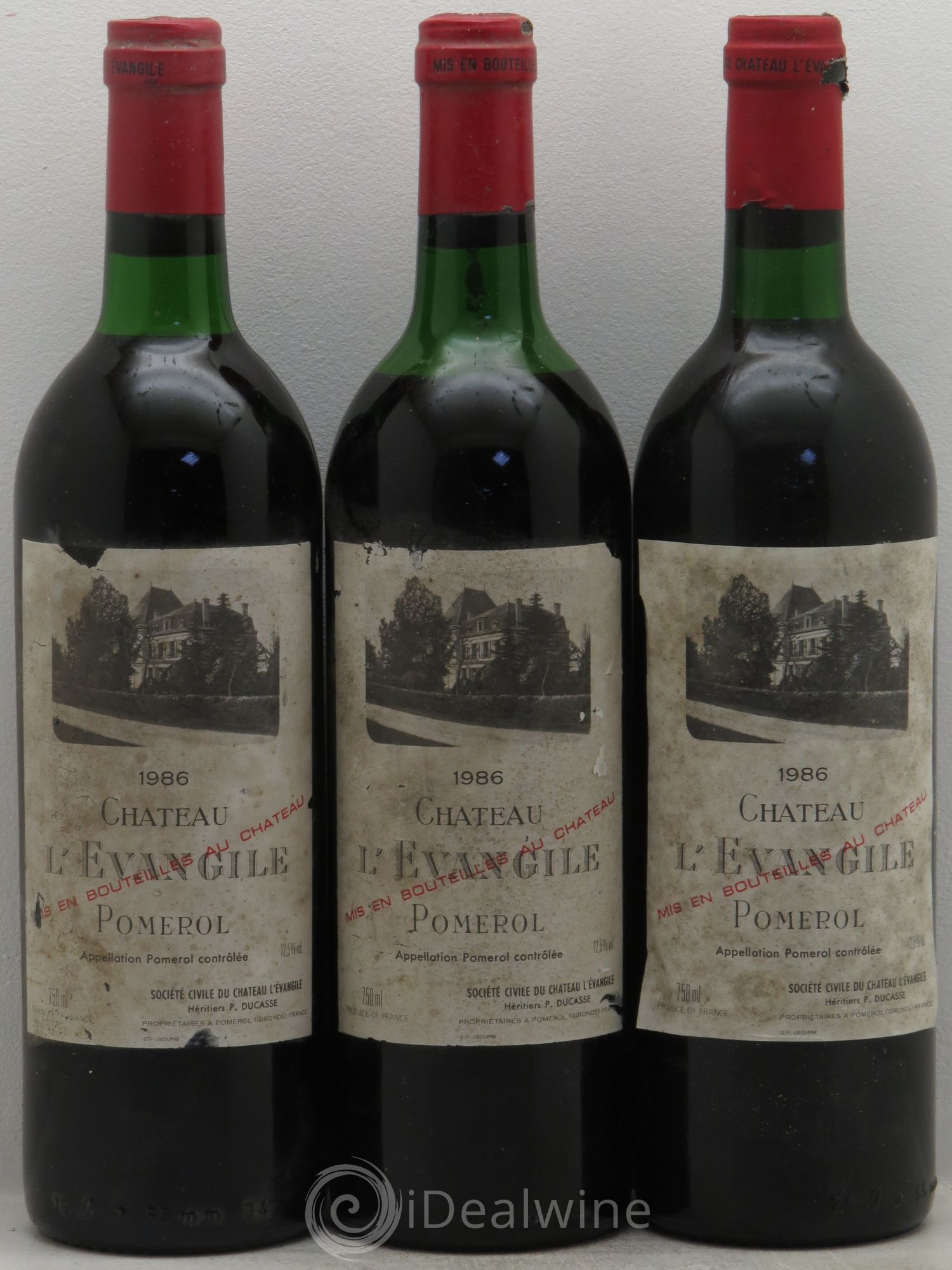 Château l' Évangile 1986 - Lot de 3 bouteilles - 0